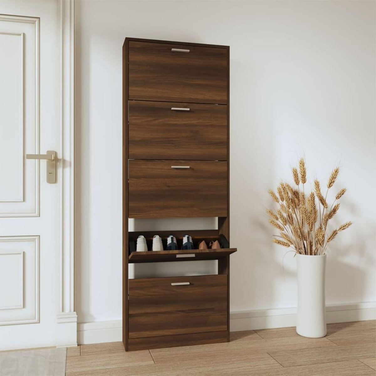 VIDAXL Armoire a chaussures Chene marron 59x17x169cm Bois d'ingenierie
