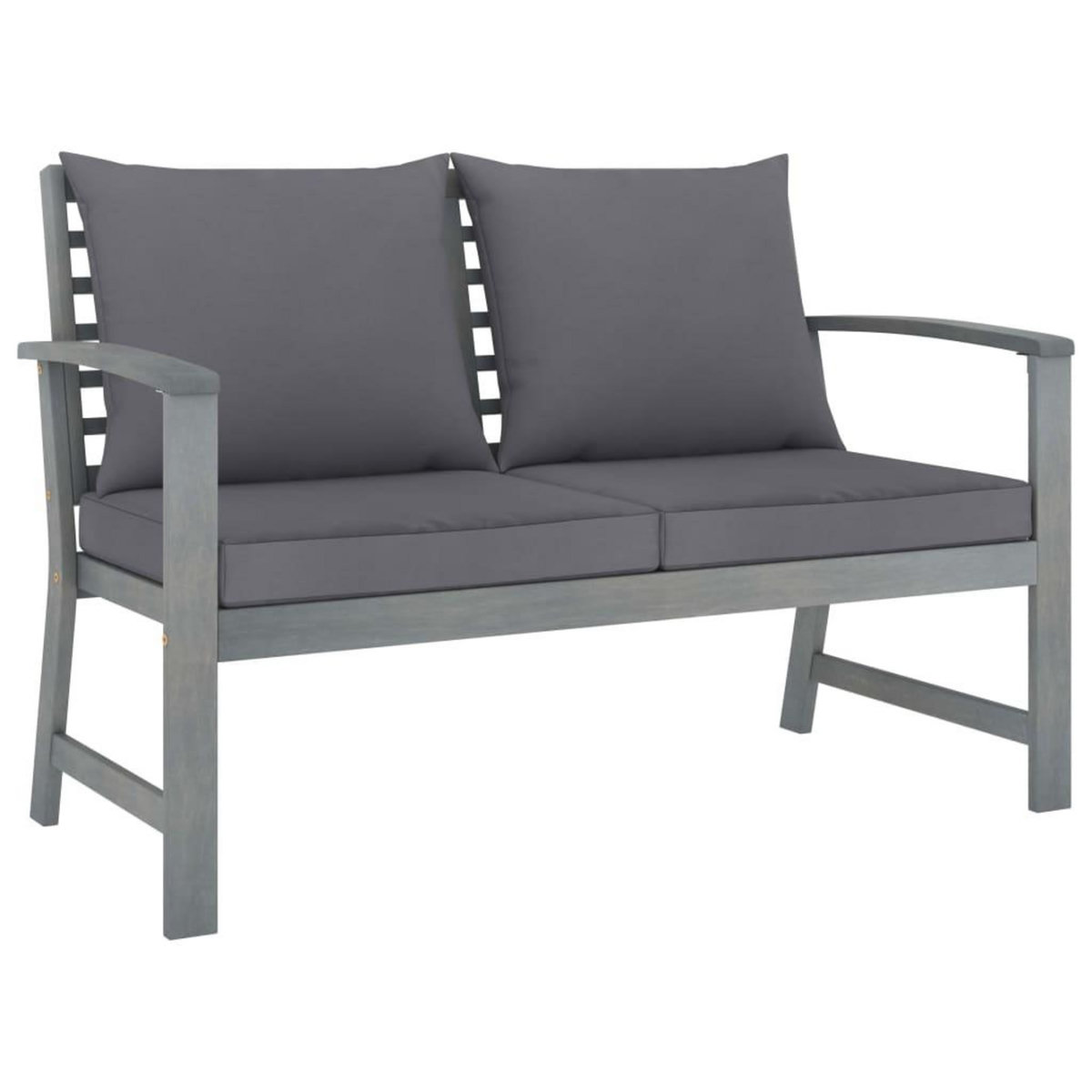 VIDAXL Salon de jardin 3 pcs avec coussin Bois d'acacia solide Gris