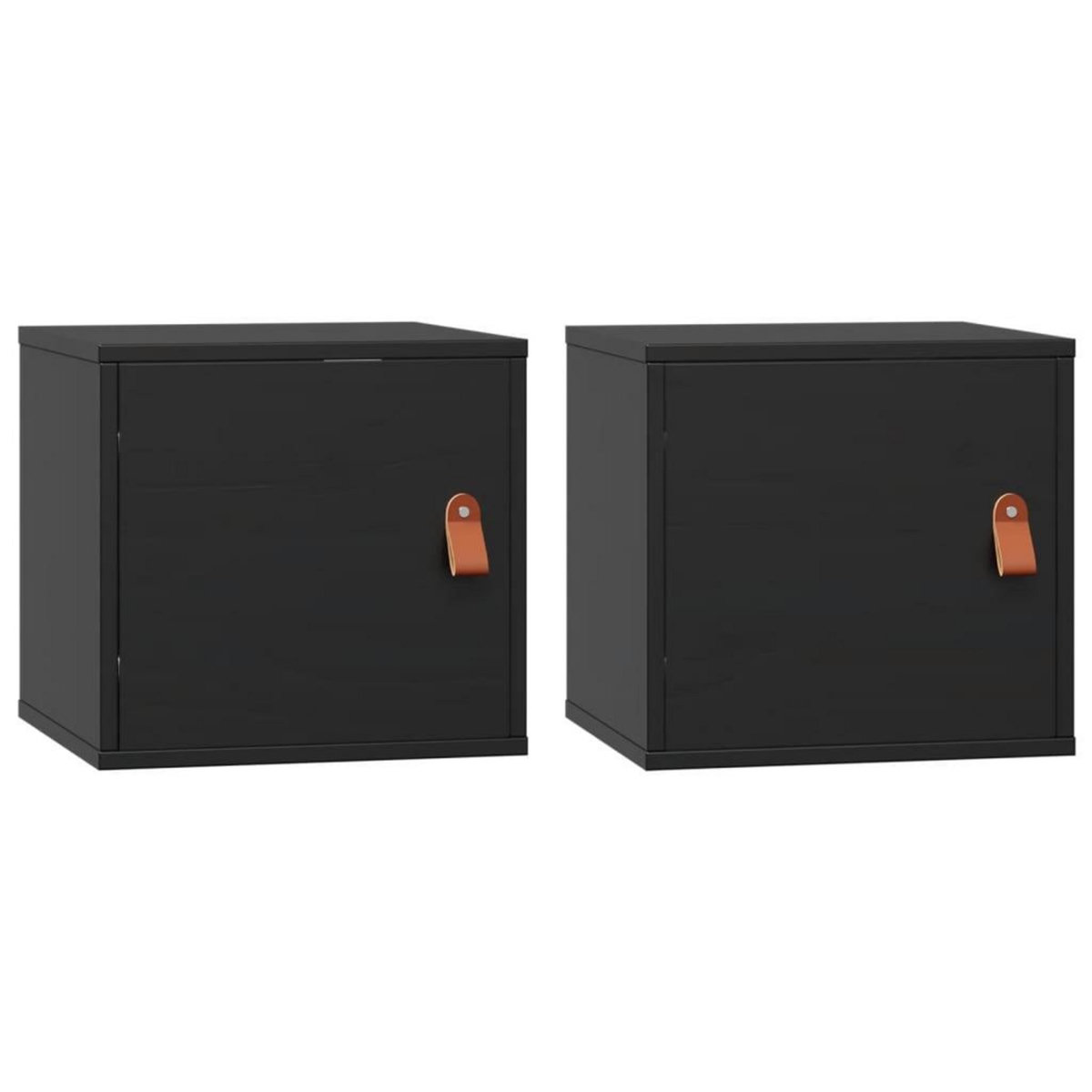 VIDAXL Armoires murales 2 pcs Noir 31,5x30x30 cm Bois de pin massif