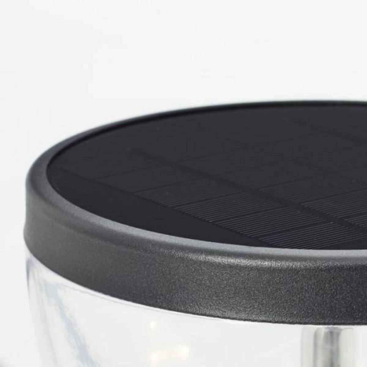 BRILLIANT Borne extérieure - BRILLIANT - TULIP - LED et solaire - Détecteur de mouvement - Acier inoxydable et plastique - 4 W - Noir