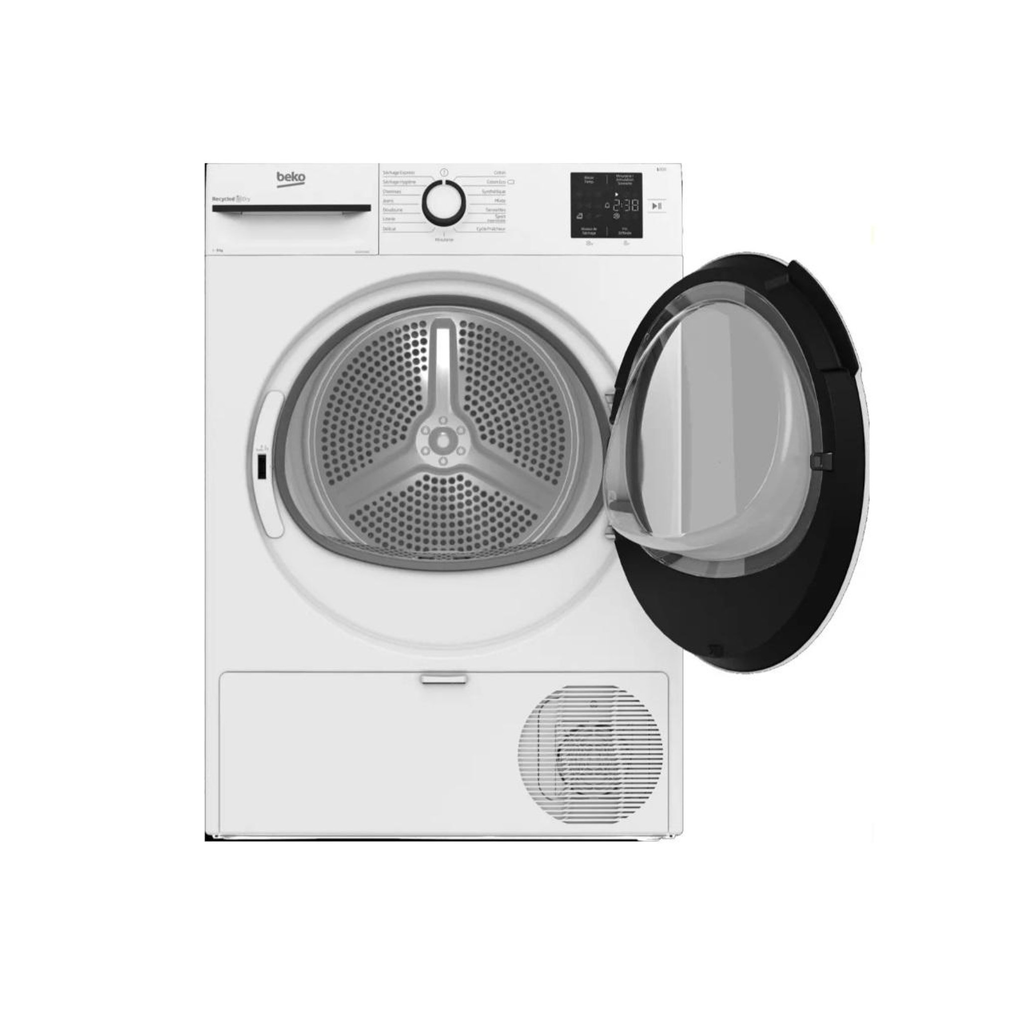 Voir la diapositive 2 : Beko Sèche-linge pompe à chaleur 60cm 9kg blanc - D14H19301