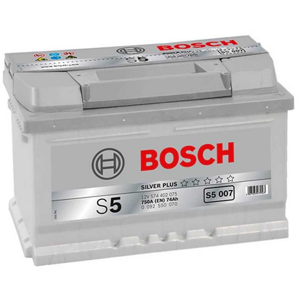 BOSCH Batterie Bosch S5007 74Ah 750A BOSCH pas cher 