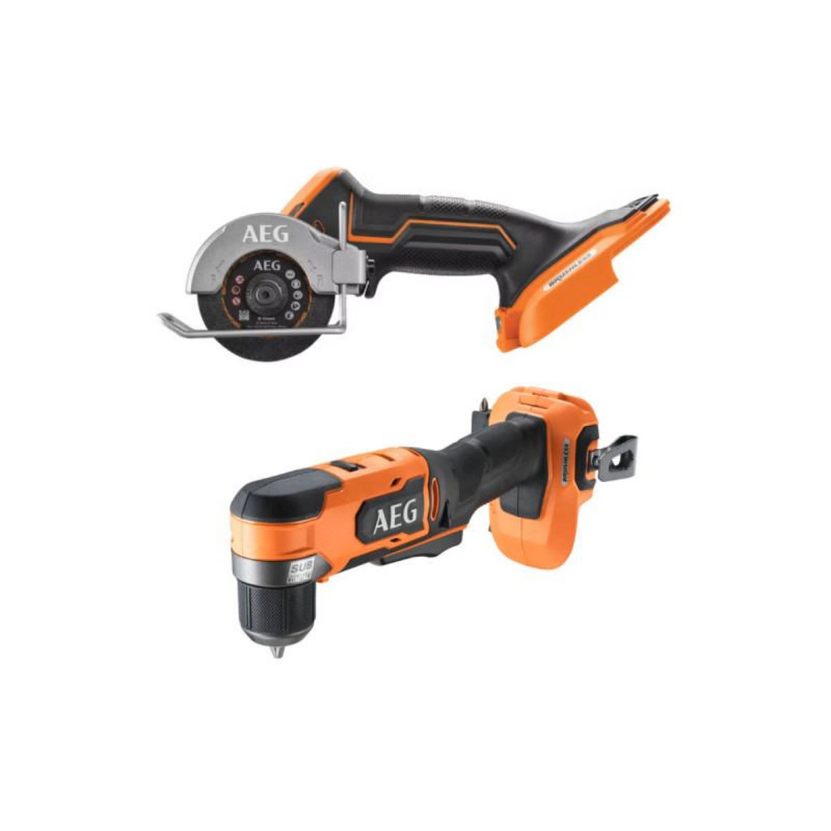 AEG Pack AEG Perceuse-visseuse d'angle - Mini scie multi-matériaux - 18 V - Subcompact - Brushless