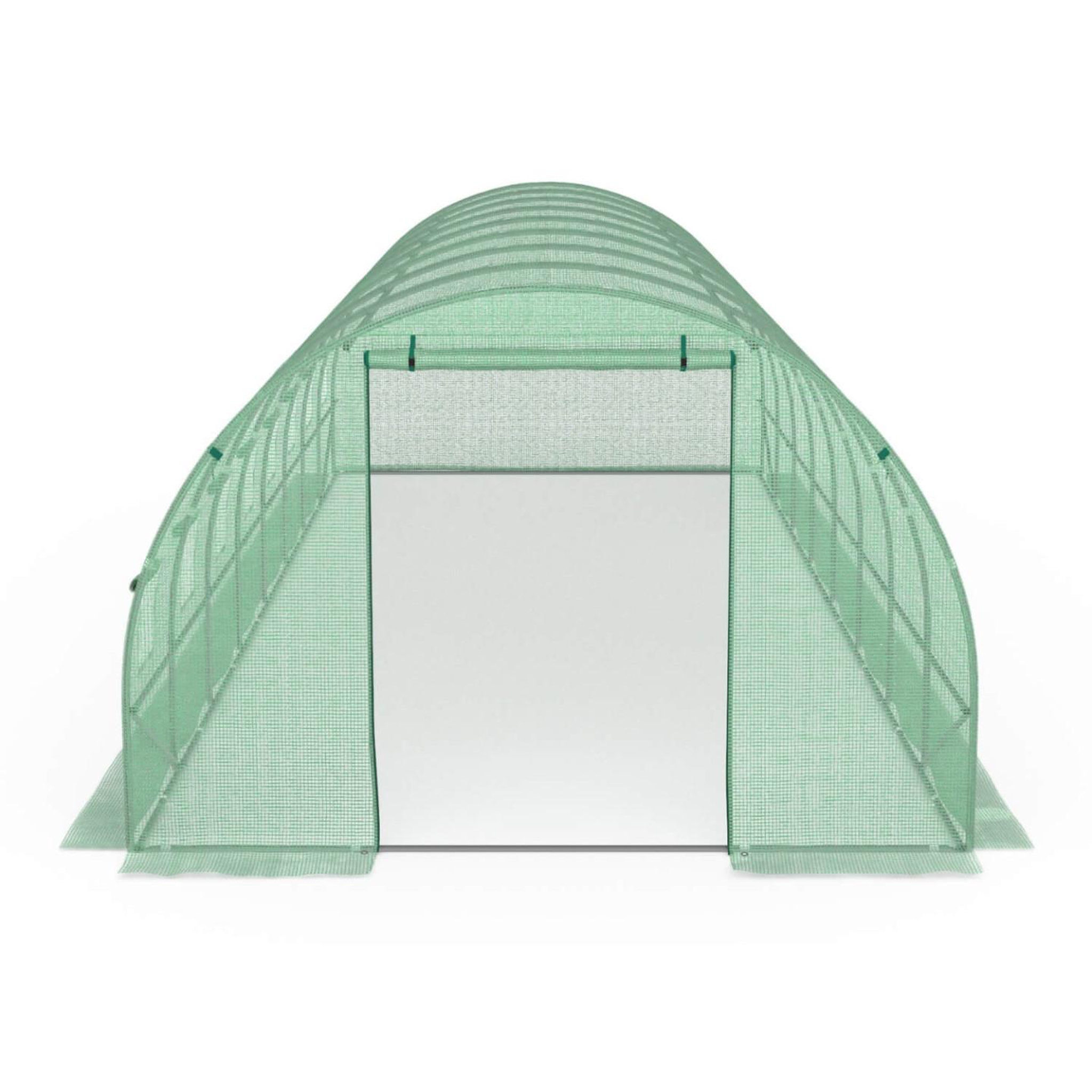 Voir la diapositive 4 : ID MARKET Bâche de rechange pour serre de jardin tunnel 24m² 8 x 3 x 2 m anti-uv avec porte et fenêtres des andes verte