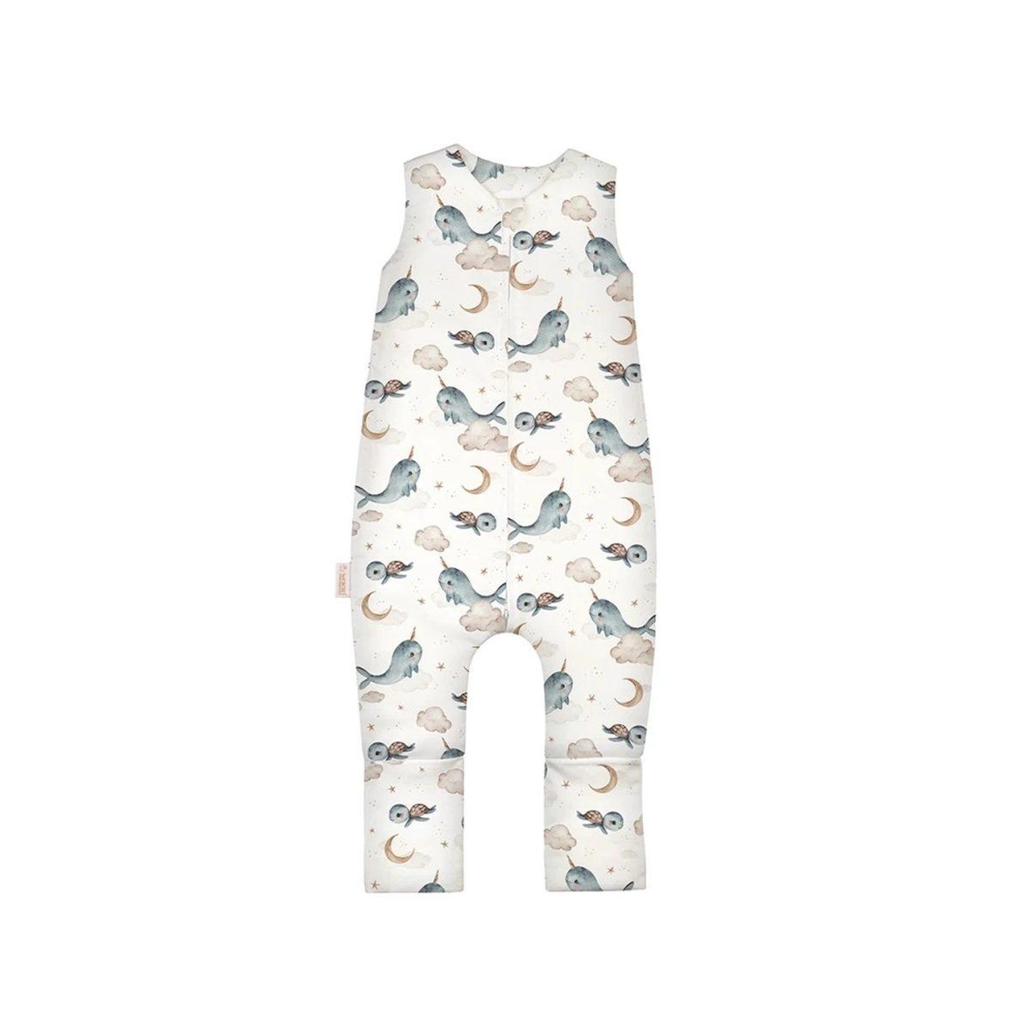 WALDIN Gigoteuse à jambes en coton 2,5 TOG - taille M (3-4 ans) - motif baleine, blanc
