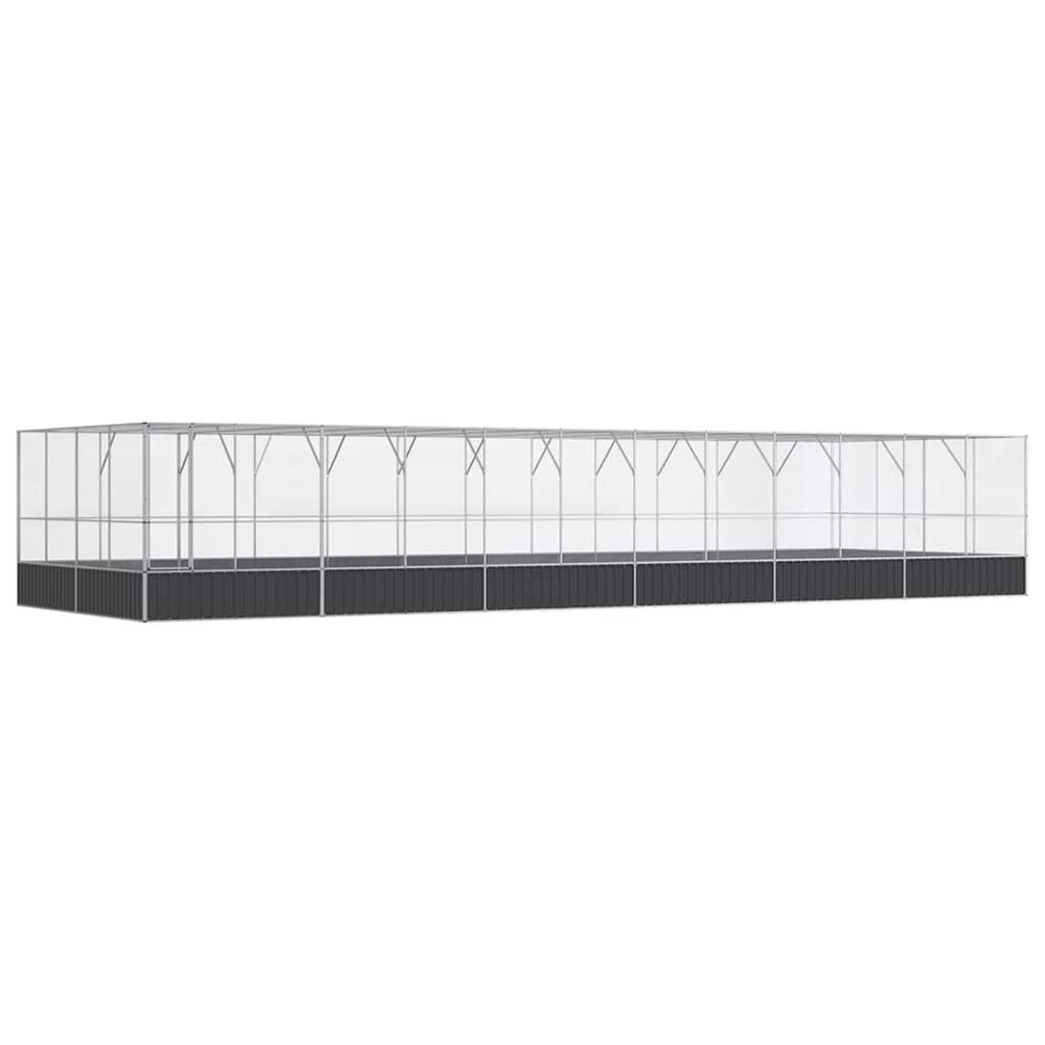 Voir la diapositive 2 : VIDAXL Voliere avec extension argente 1246x414x212 cm acier