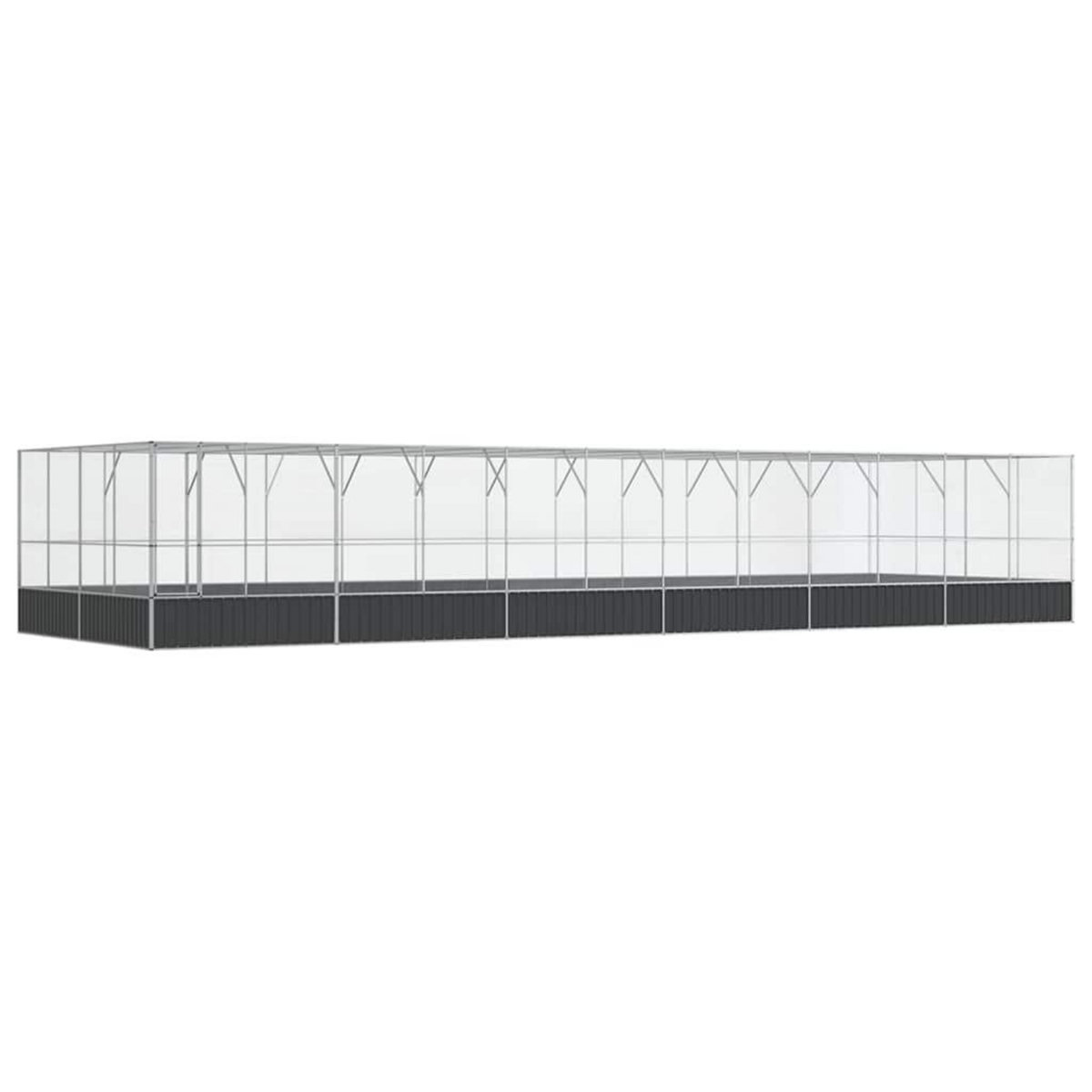 VIDAXL Voliere avec extension argente 1246x414x212 cm acier