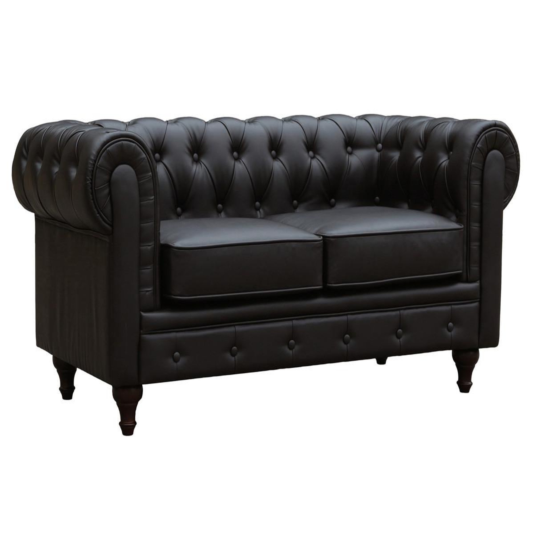 Habitat et Jardin Canapé fixe chesterfield  aliza  - 157 x 82 x 70 cm - 2 places - marron