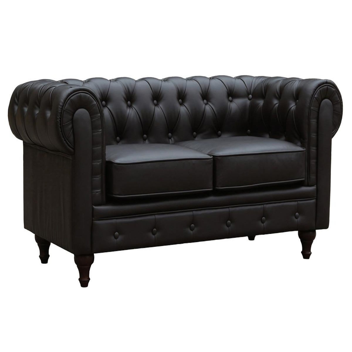 Habitat et Jardin Canapé fixe Chesterfield  Aliza  - 157 x 82 x 70 cm - 2 places - Marron