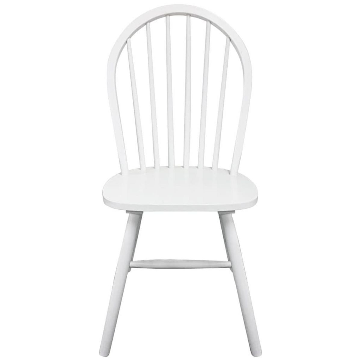VIDAXL Chaises a manger lot de 2 blanc bois d'hevea solide