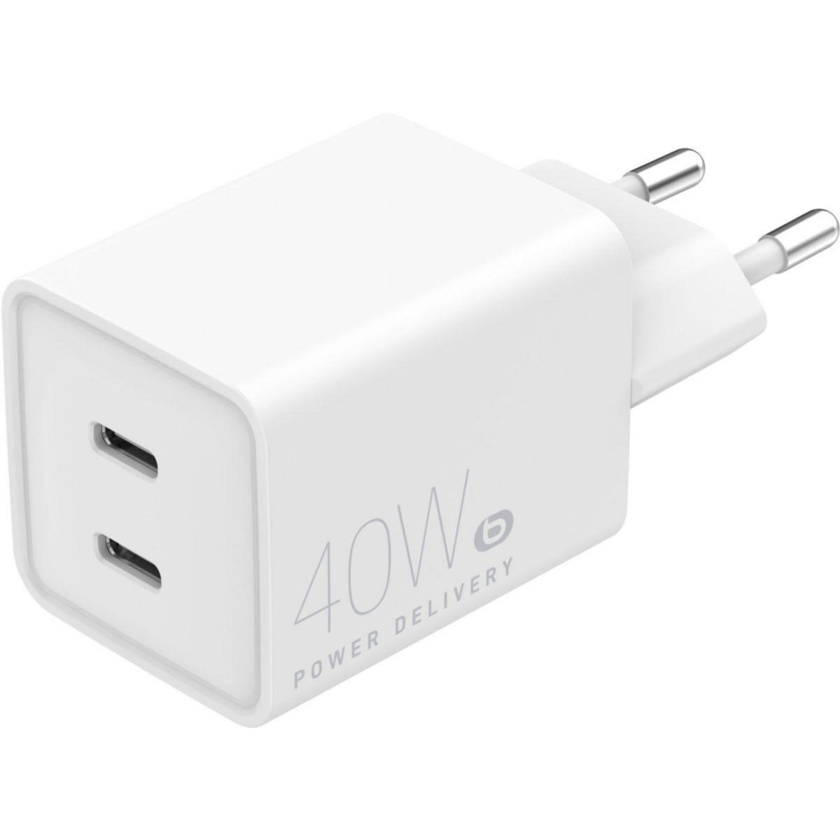 ESSENTIEL B Chargeur 40W PowerDelivery 2 USB-C - Blanc