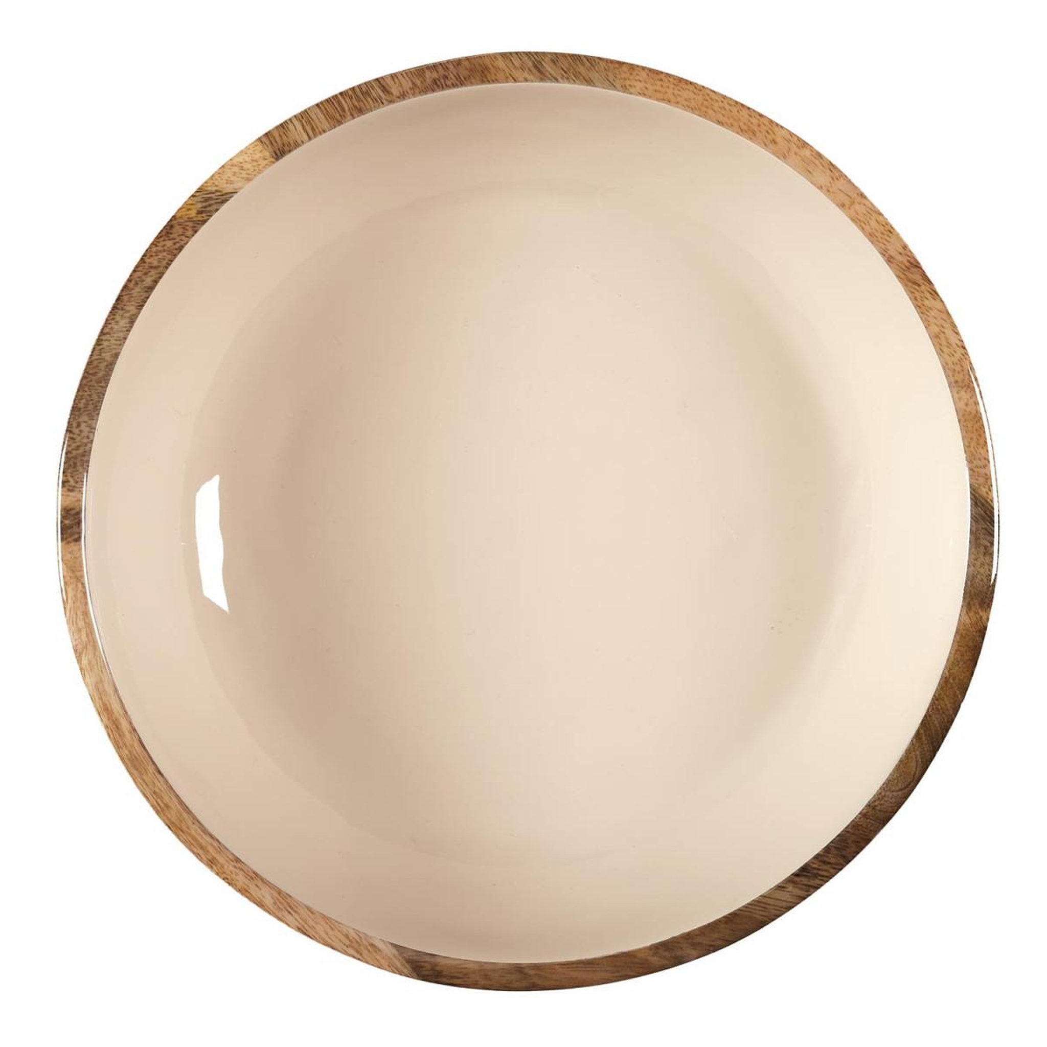 Voir la diapositive 2 : The Home Deco Factory Saladier uni en bois  dune  28cm beige