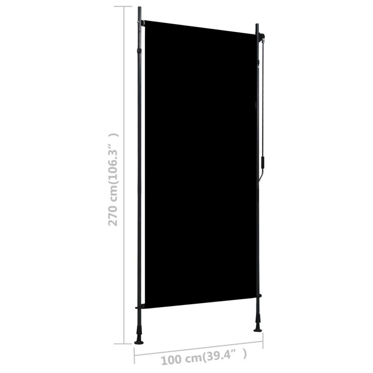 VIDAXL Store roulant d'exterieur 100 x 270 cm Anthracite