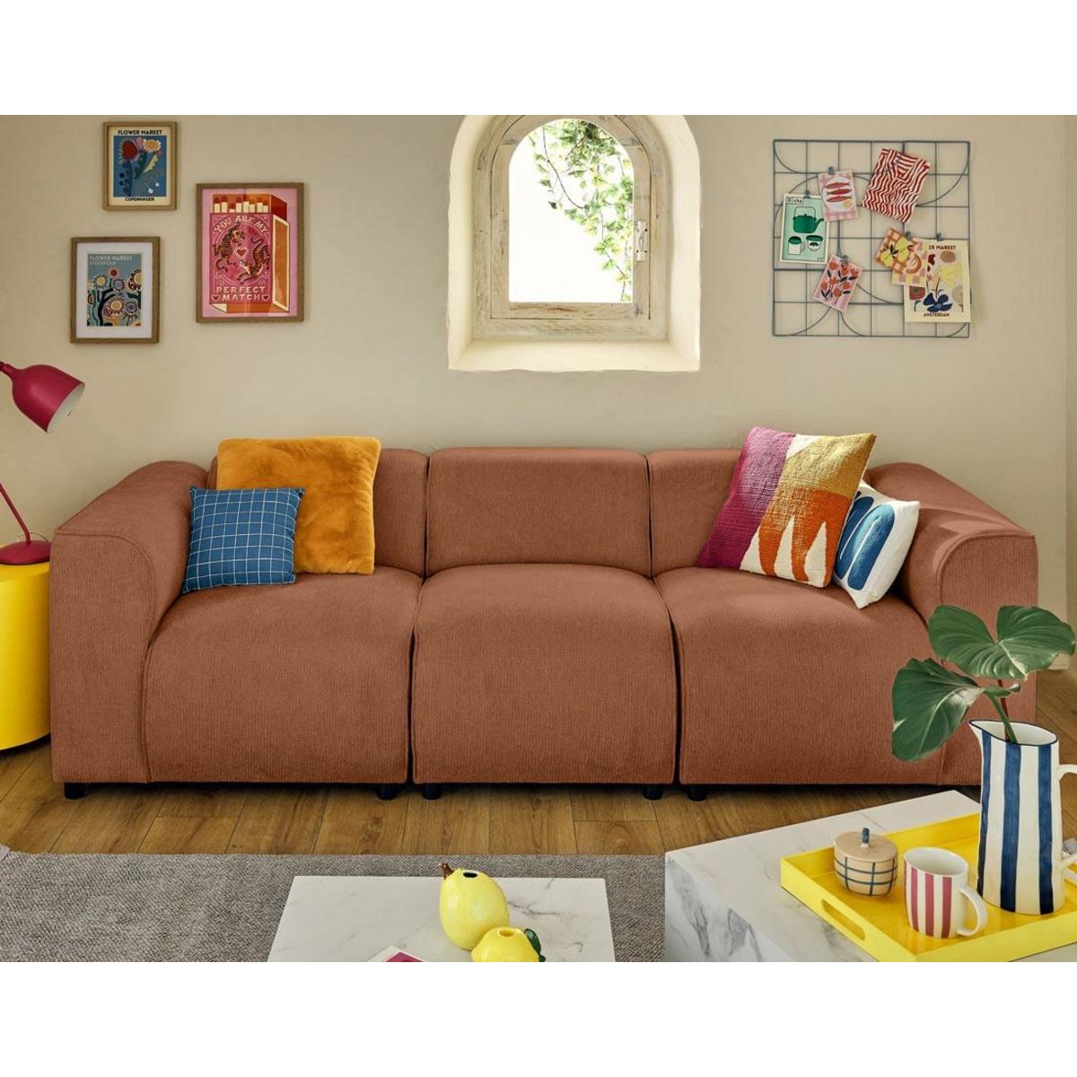 LISA DESIGN Suaro - module d'assise sans accoudoirs en tissu texturé