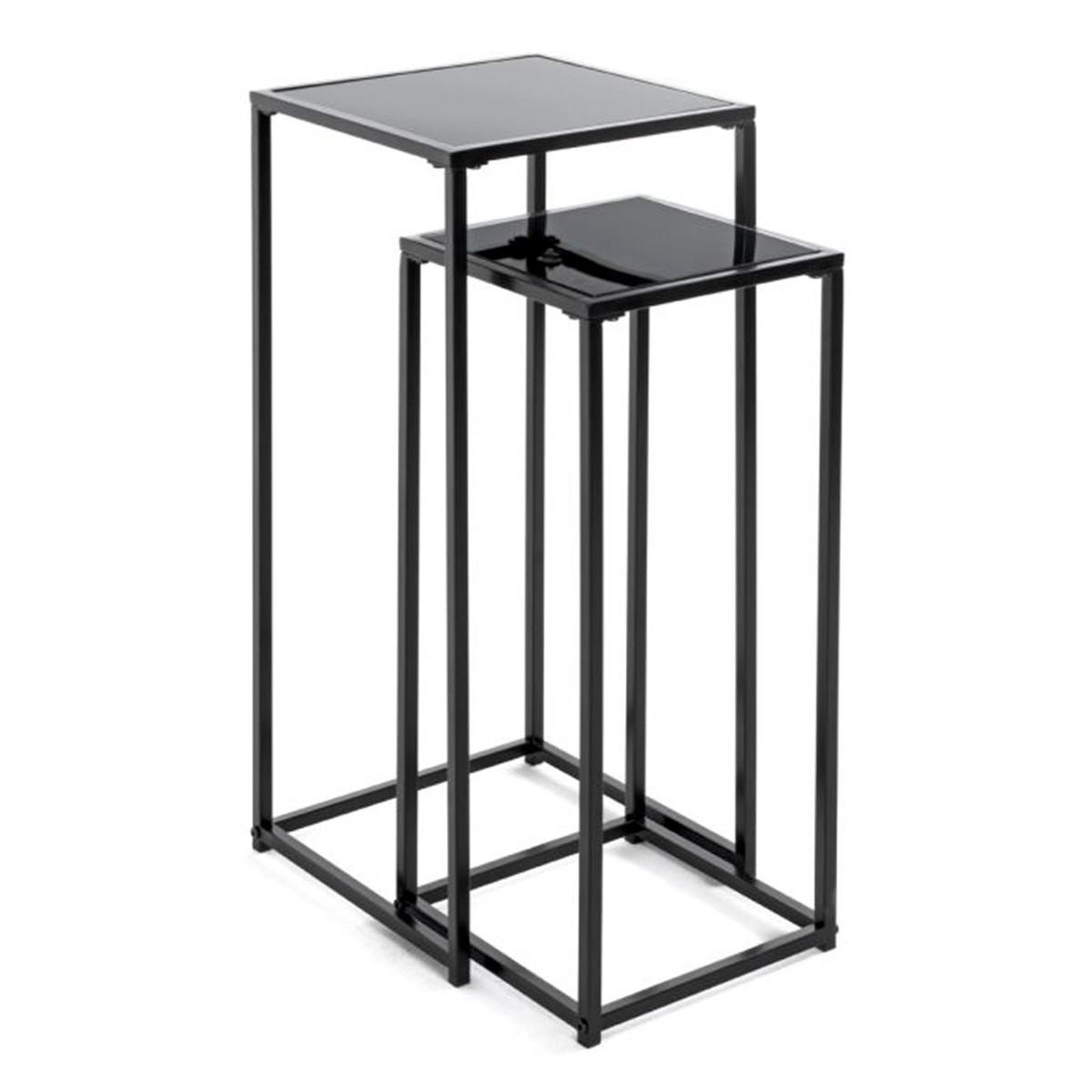 Paris Prix Lot de 2 sellettes en métal  cromano  70cm noir