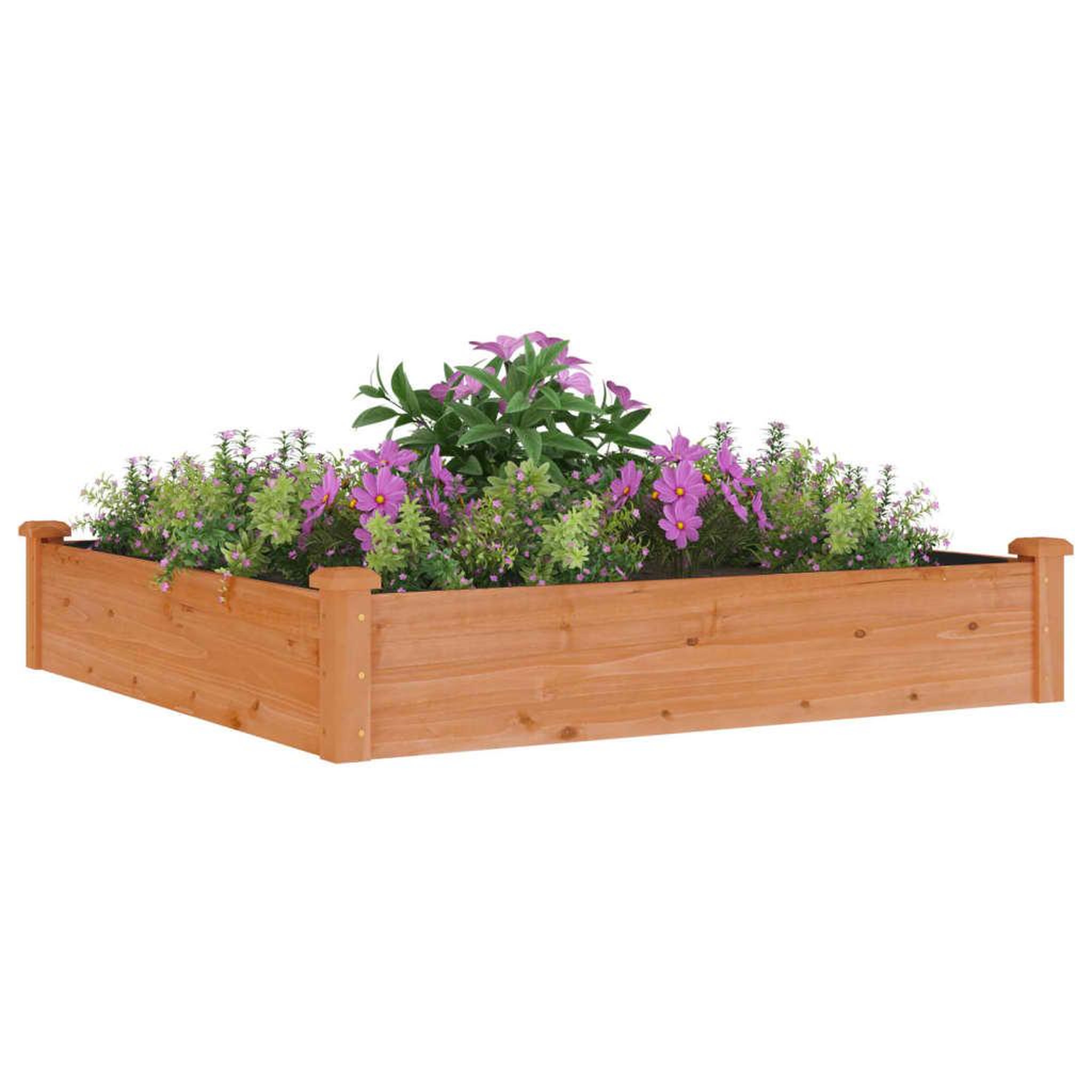 Voir la diapositive 3 : VIDAXL Lit sureleve de jardin doublure 120x120x25 cm bois massif sapin