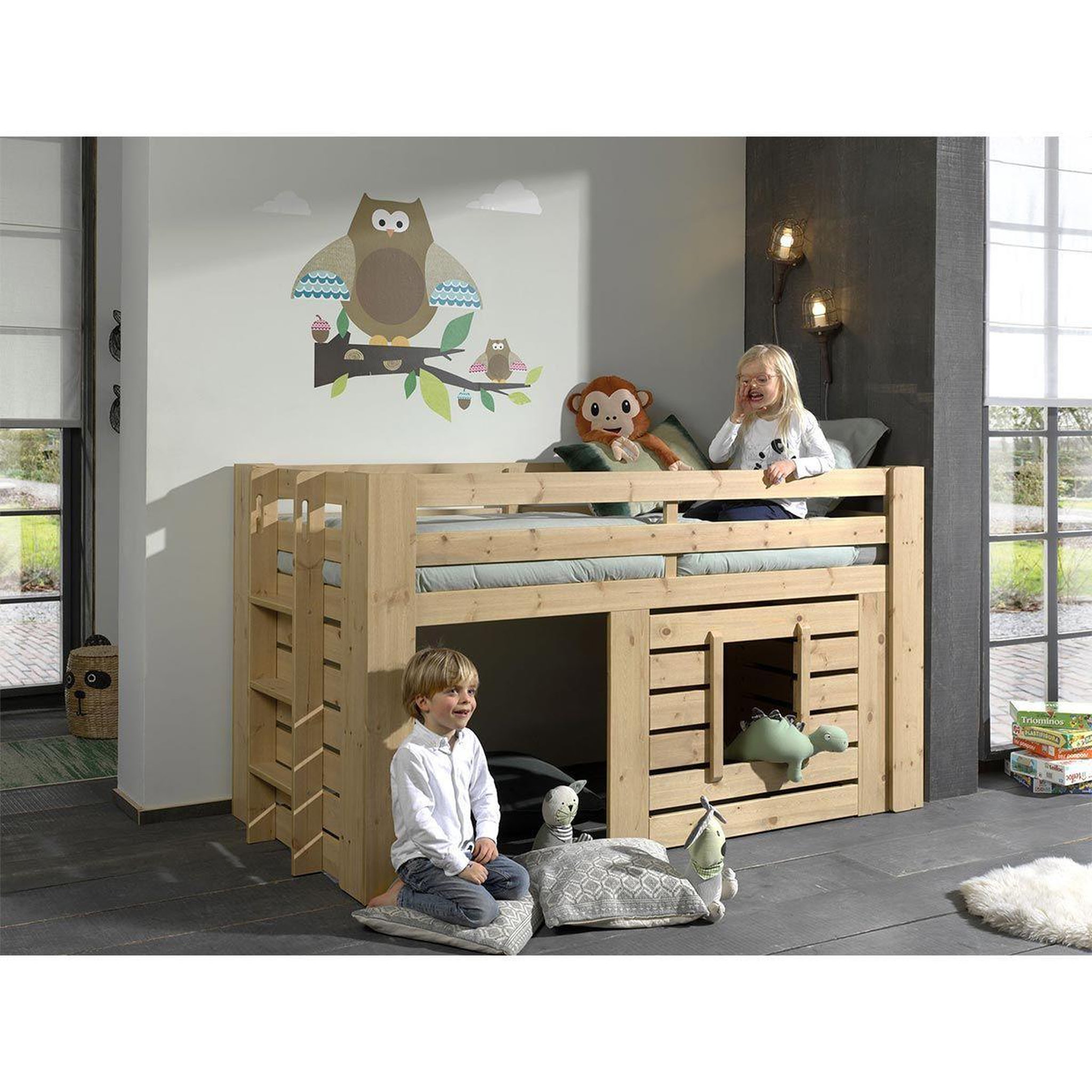 Voir la diapositive 5 : Paris Prix Lit combiné compact enfant  oliver  90x200cm chêne