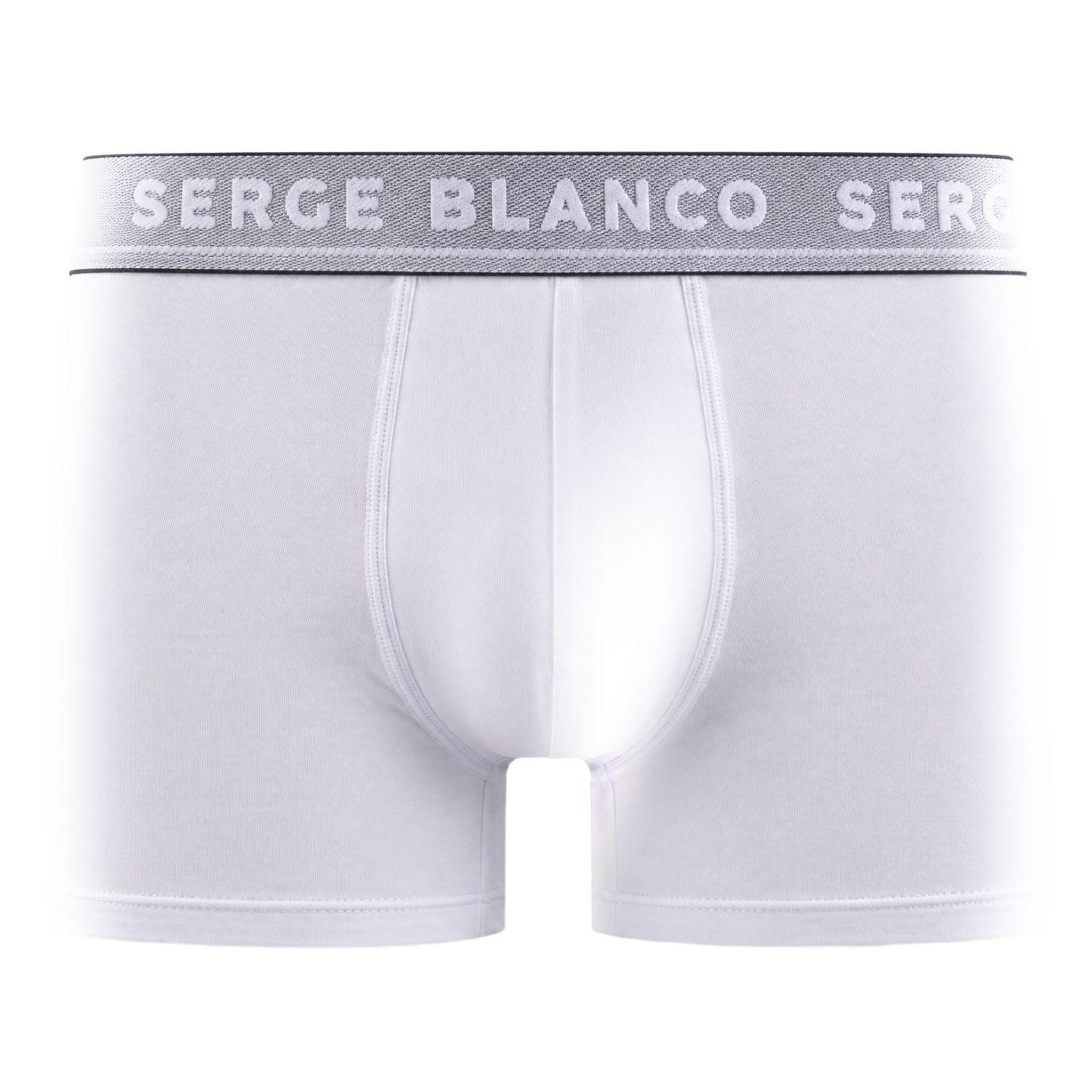 Voir la diapositive 5 : SERGE BLANCO Lot de 3 boxers homme en coton uni Premium