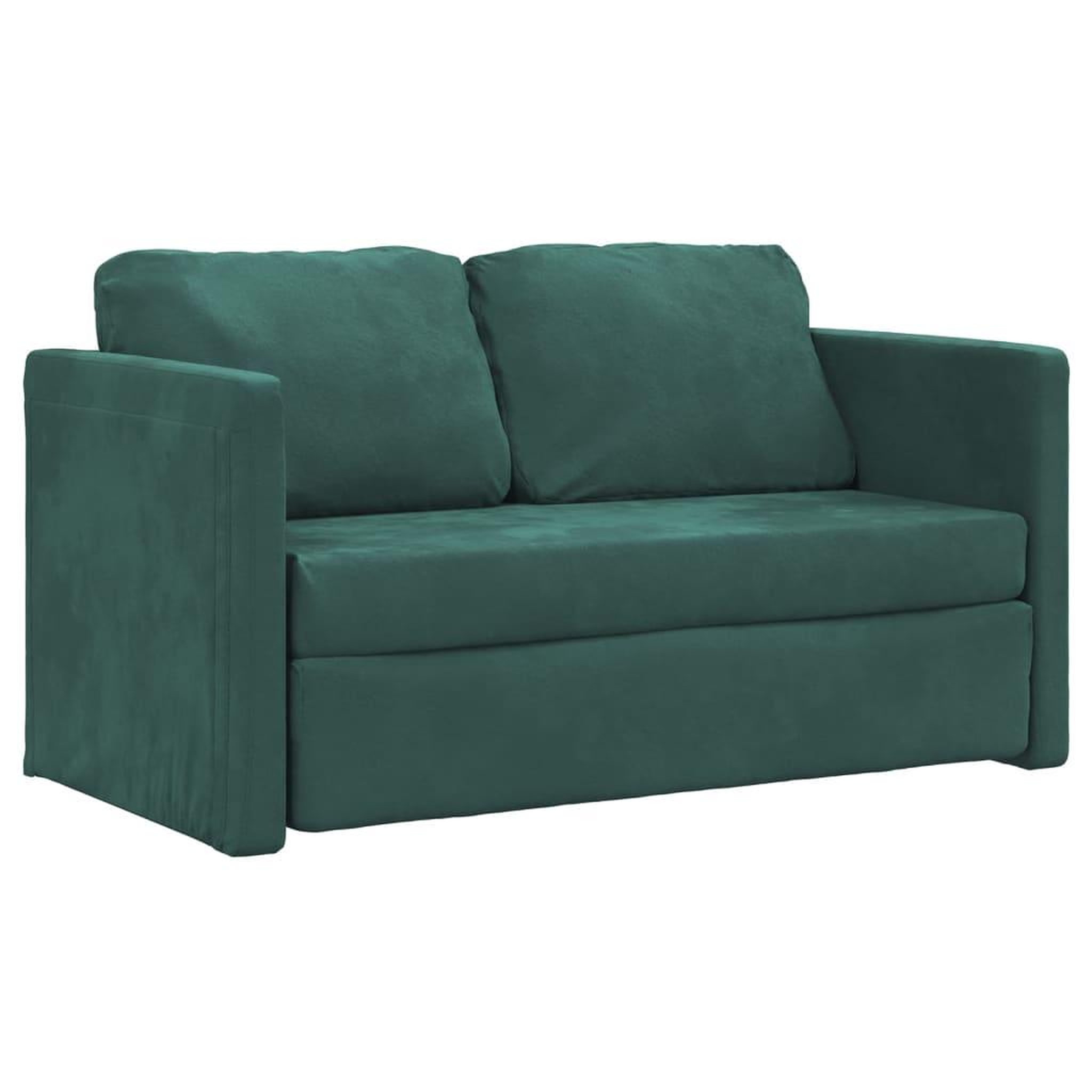 Voir la diapositive 4 : VIDAXL Canape-lit 2 en 1 vert fonce 122x204x55 cm velours