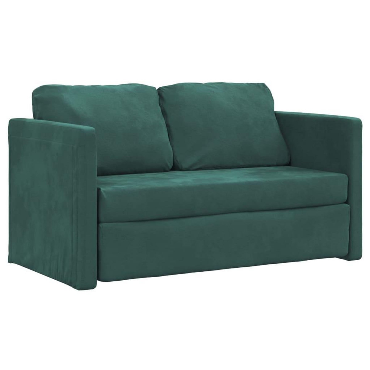 VIDAXL Canape-lit 2 en 1 vert fonce 122x204x55 cm velours