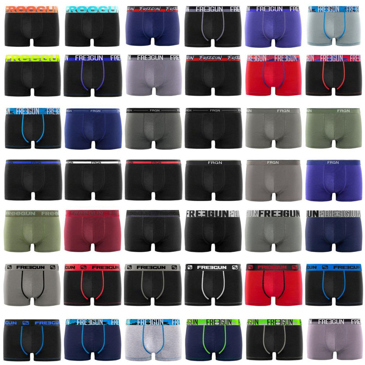 FREEGUN Lot de 12 boxers homme en coton modèles aléatoires Pack surprise