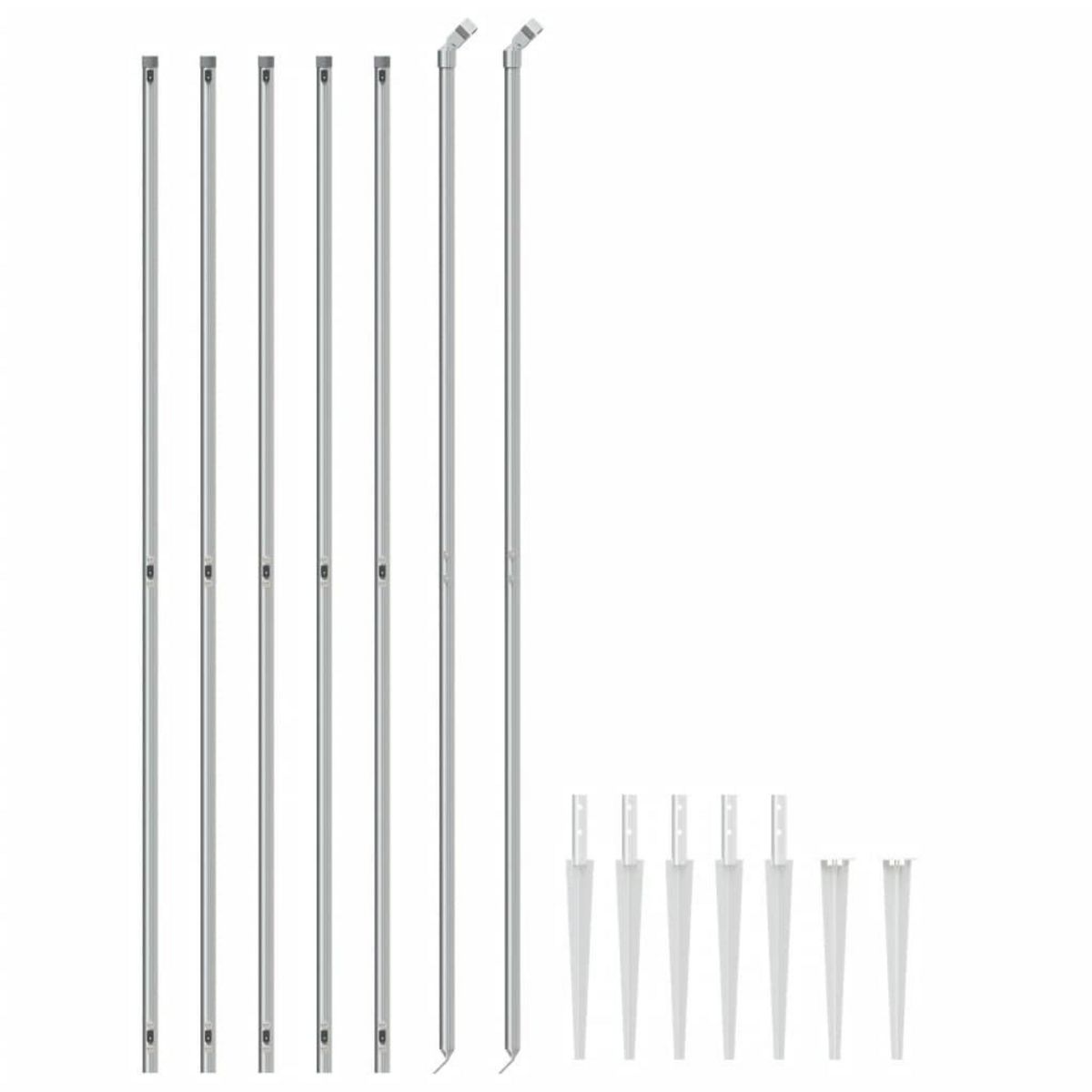 VIDAXL Cloture a mailles losangees avec ancrage argente 1,6x10 m