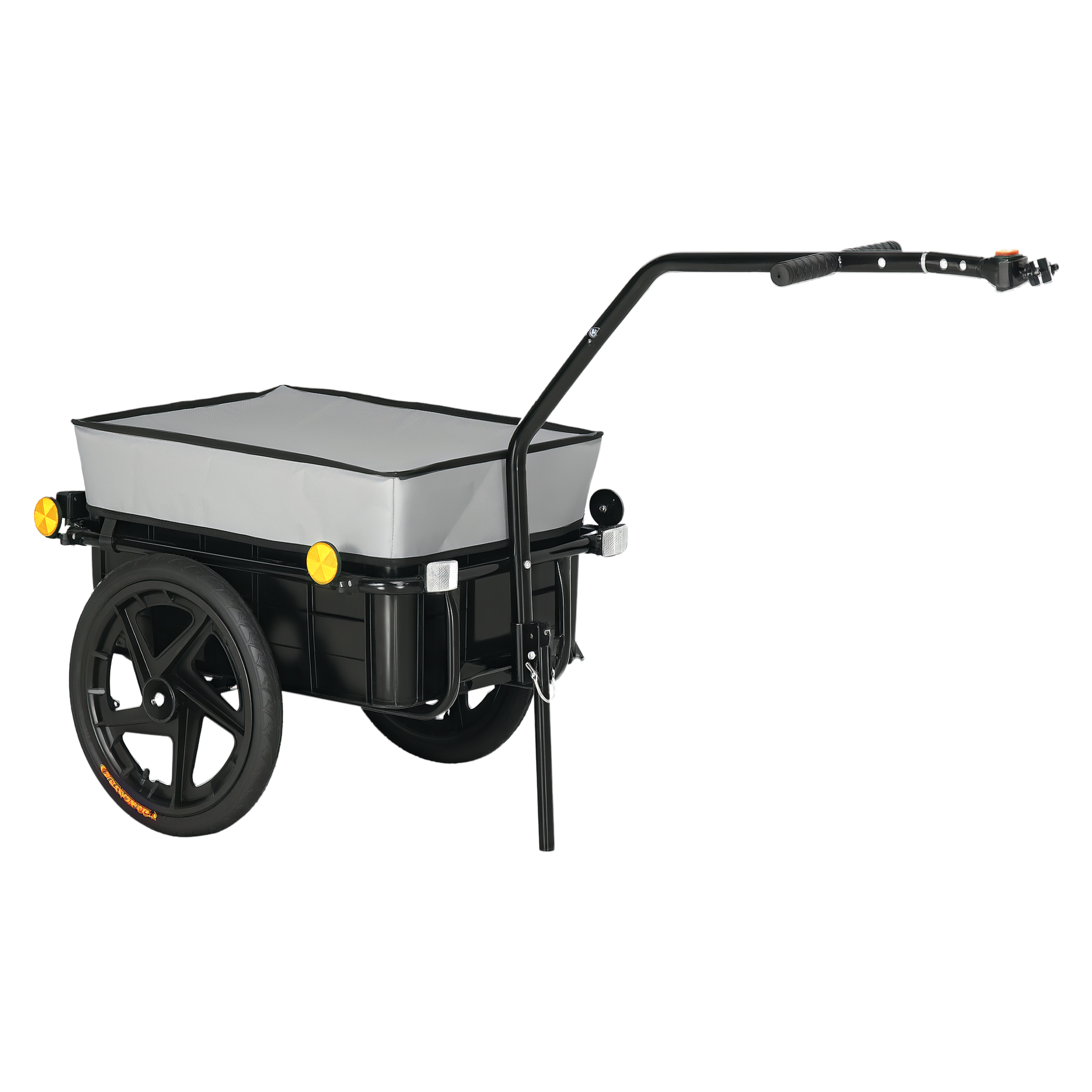 HOMCOM Remorque vélo remorque de transport pour vélo 144l x 59l x 80h cm barre d'attelage universelle acier oxford noir