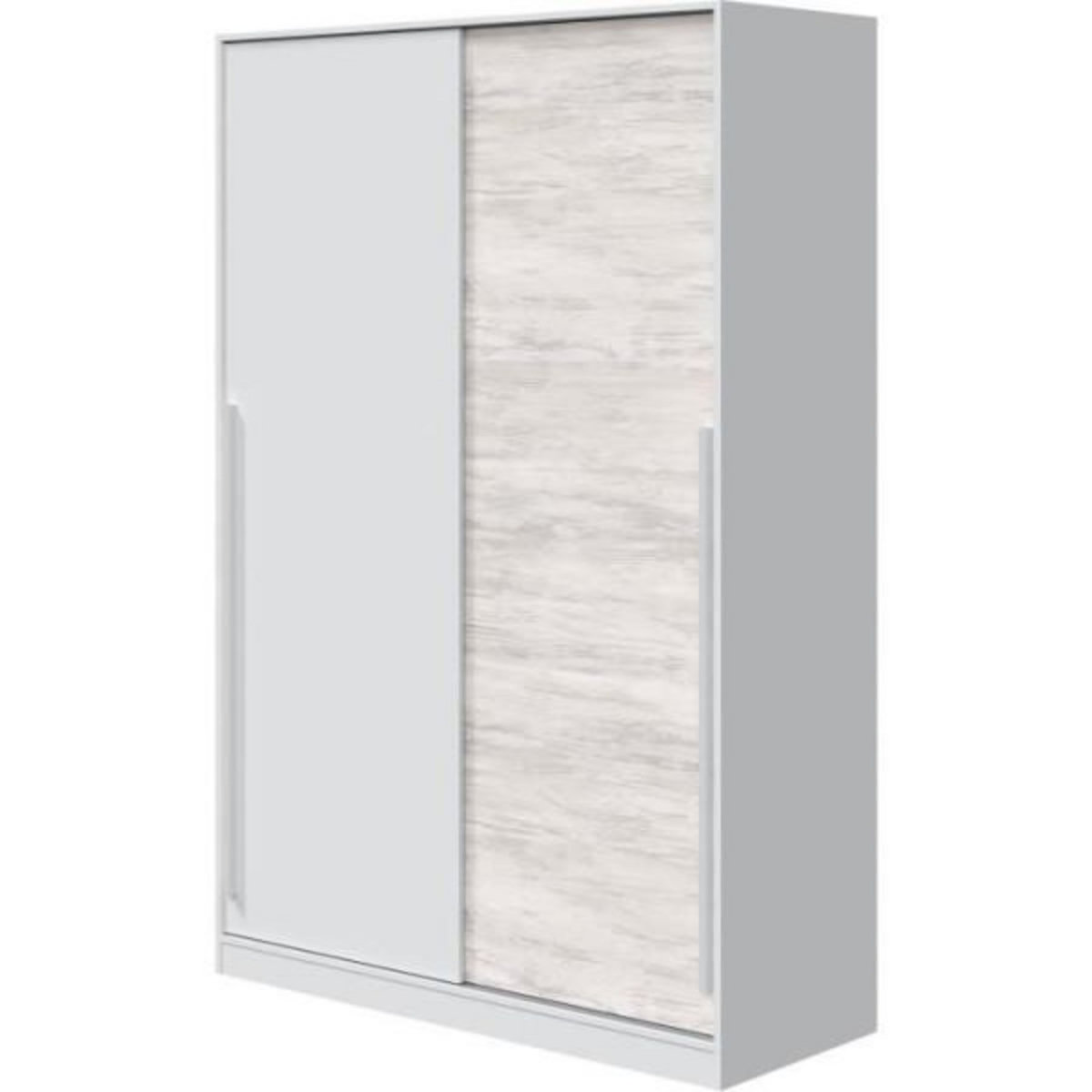 MARKET24 Armoire TOP - Décor blanc artik et chene nodi - 2 Portes coulissantes - L200 x H121 x P50 cm