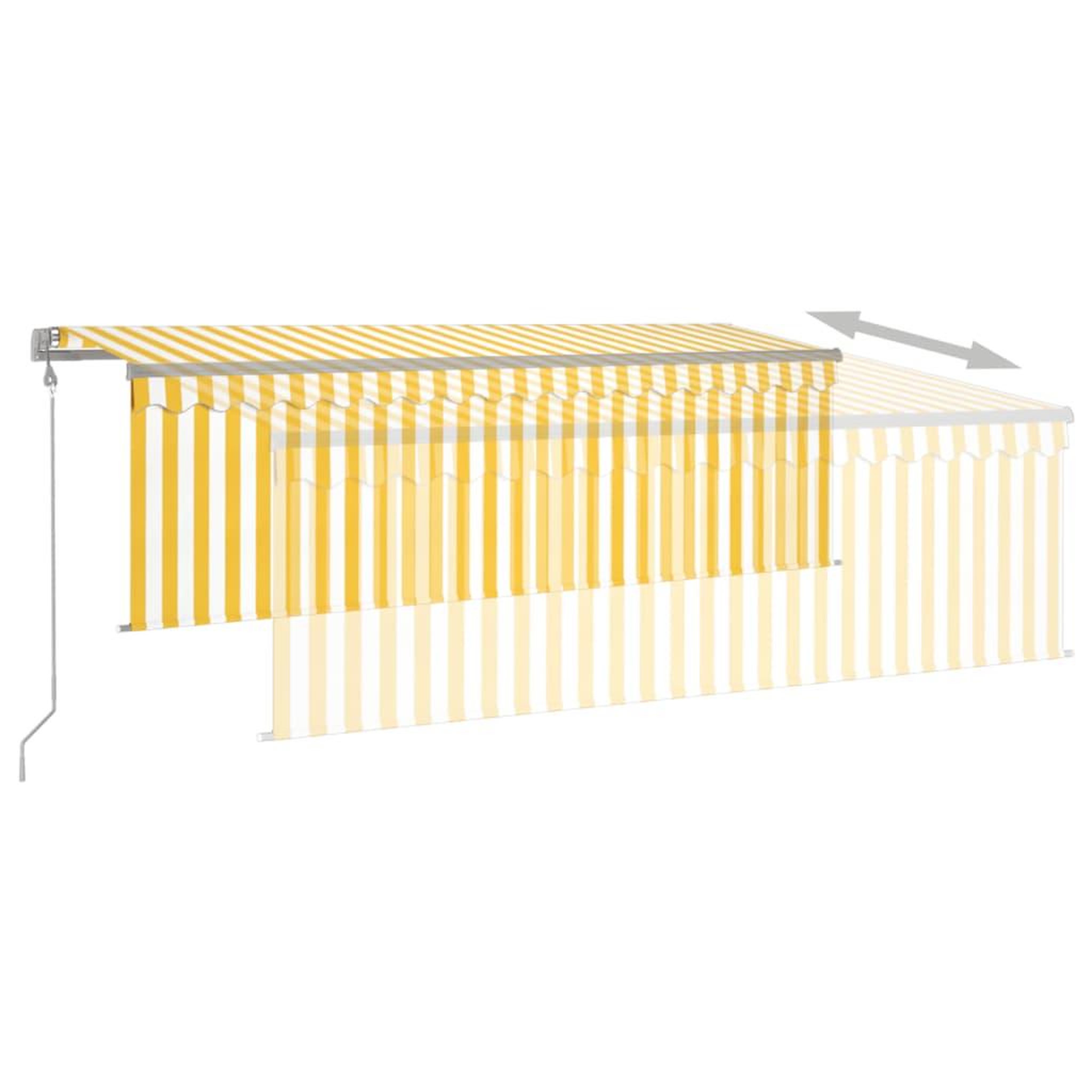 Voir la diapositive 4 : VIDAXL Auvent automatique retractable avec store 4,5x3m Jaune et blanc