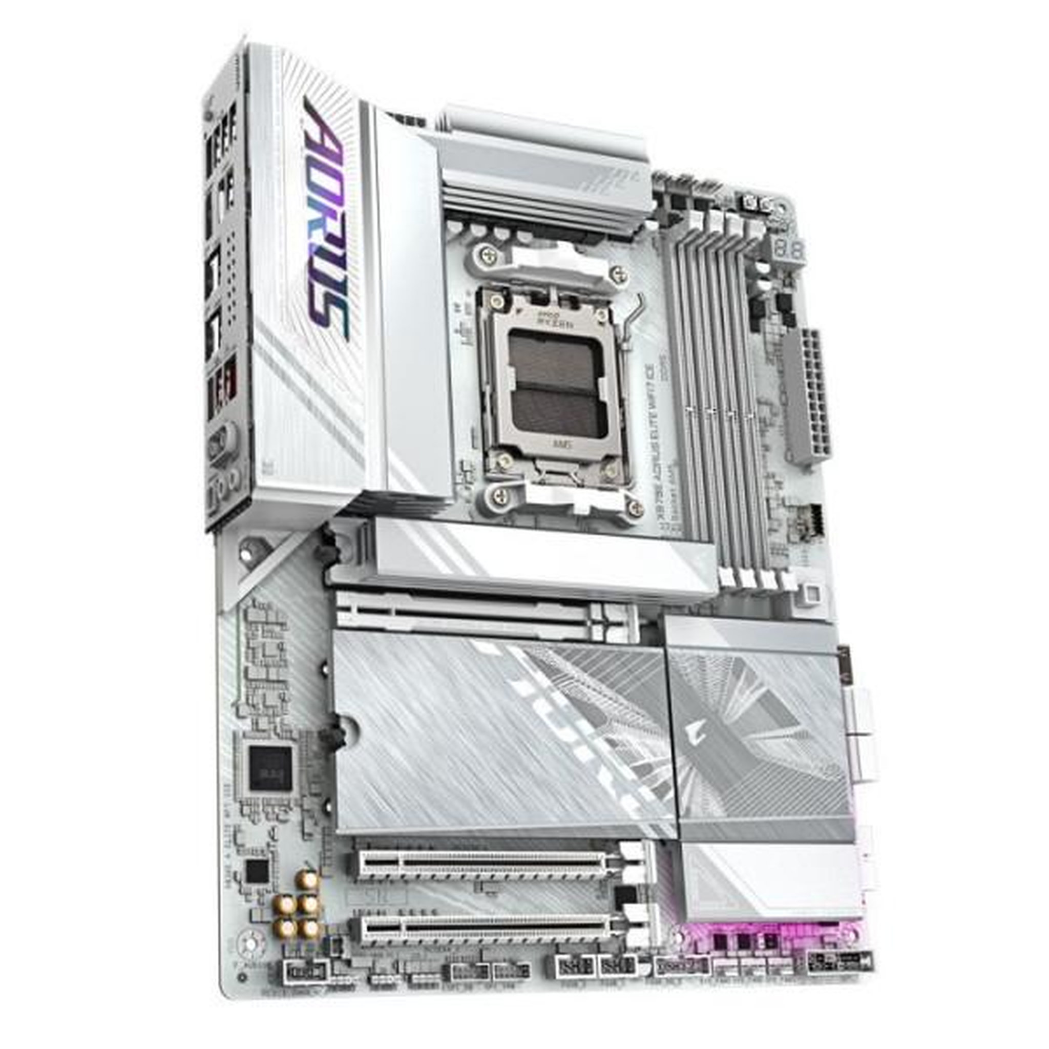 Voir la diapositive 3 : Gigabyte Carte mere - GIGABYTE - X870E A ELITE WF7 ICE - Format ATX - Chipset AMD X870E - DDR5 & PCIe 5.0 - WiFi 7