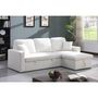 Voir la diapositive 2 : Habitat et Jardin Canapé d'angle convertible/reversible avec coffre  Alain  - 3 places - Bouclettes -  Blanc