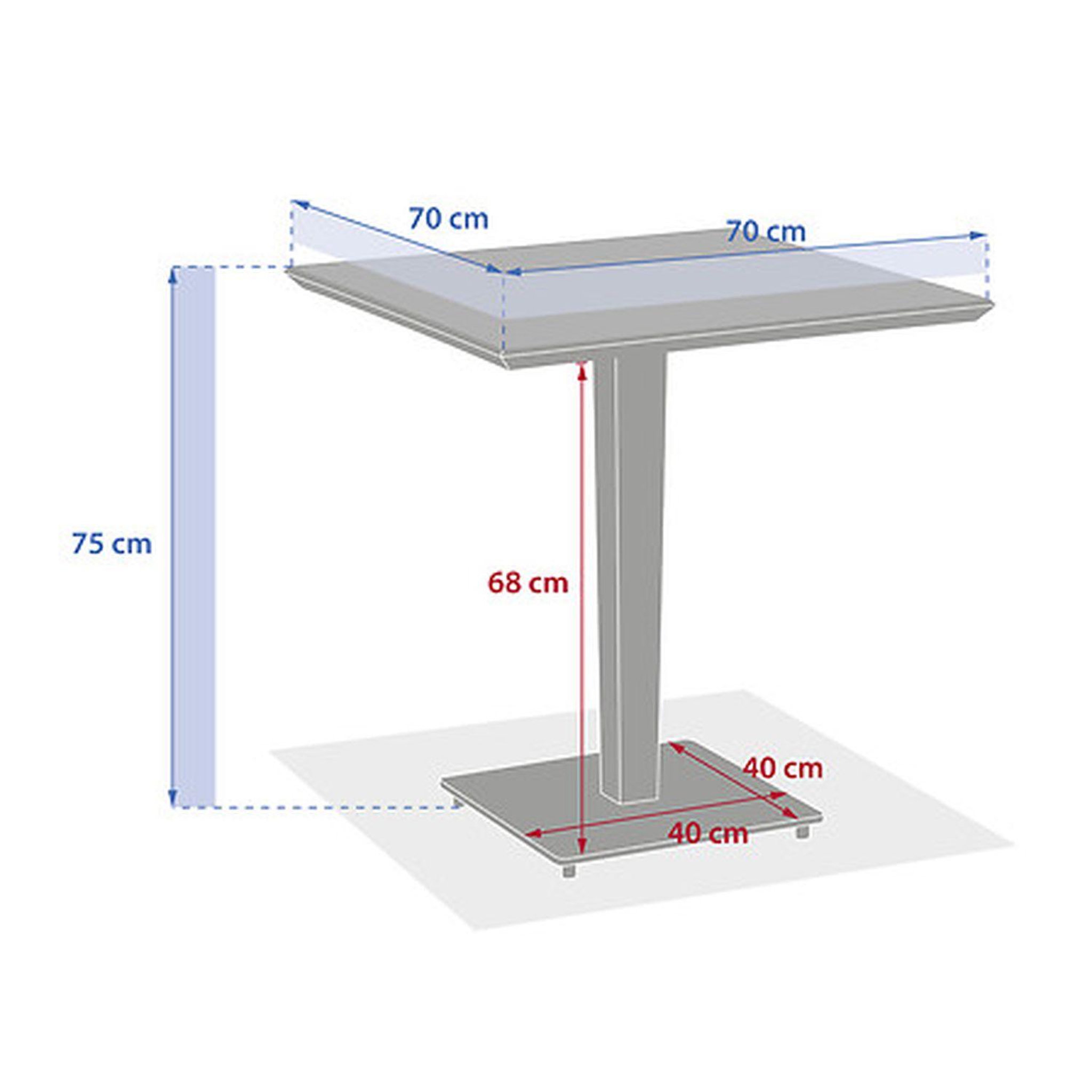 Voir la diapositive 2 : HESPERIDE Table de jardin bistro carrée en acier et céramique 2 places lambada - graphite