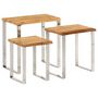 Voir la diapositive 2 : VIDAXL Tables gigognes 3 pcs avec bord vivant bois massif d'acacia