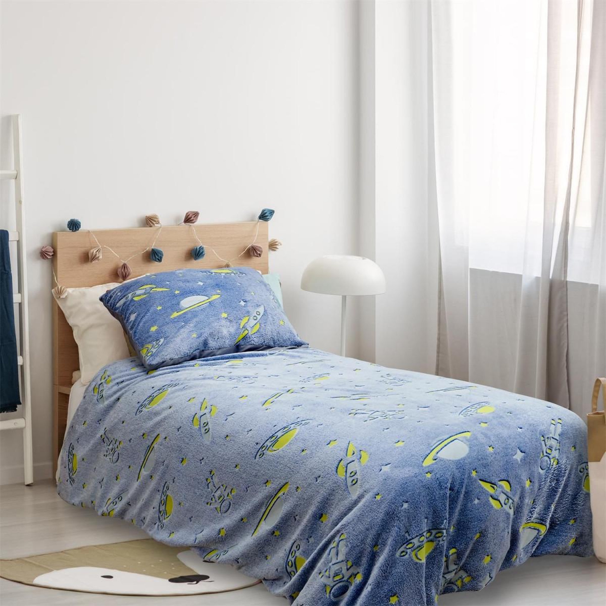 HOME DECO KIDS Parure de Lit 2 Pièces  Phosphorescent  140x200cm Bleu