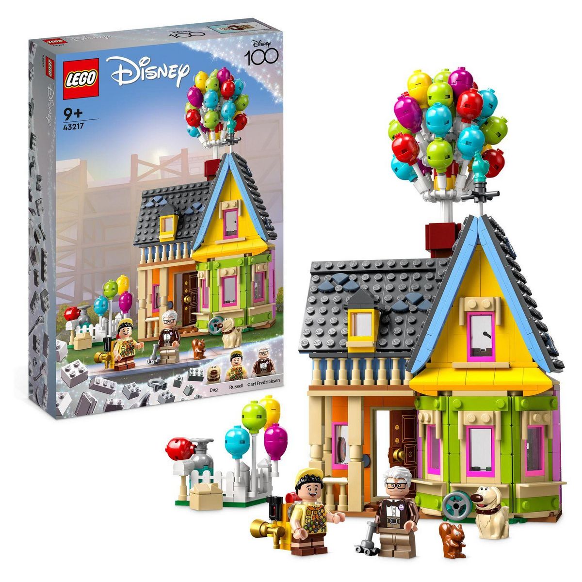 LEGO Disney 43217 -  La Maison de « Là-Haut », Jouet avec Ballons, Figurines Carl, Russell et Doug, Maquette Collection, 100ème Anniversaire Disney, Idée Cadeau Iconique