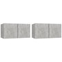 Voir la diapositive 2 : VIDAXL Meubles TV suspendus 2 pcs Gris beton 60x30x30 cm