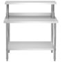 Voir la diapositive 3 : VIDAXL Table de travail de cuisine avec etagere 120x60x120 cm Inox
