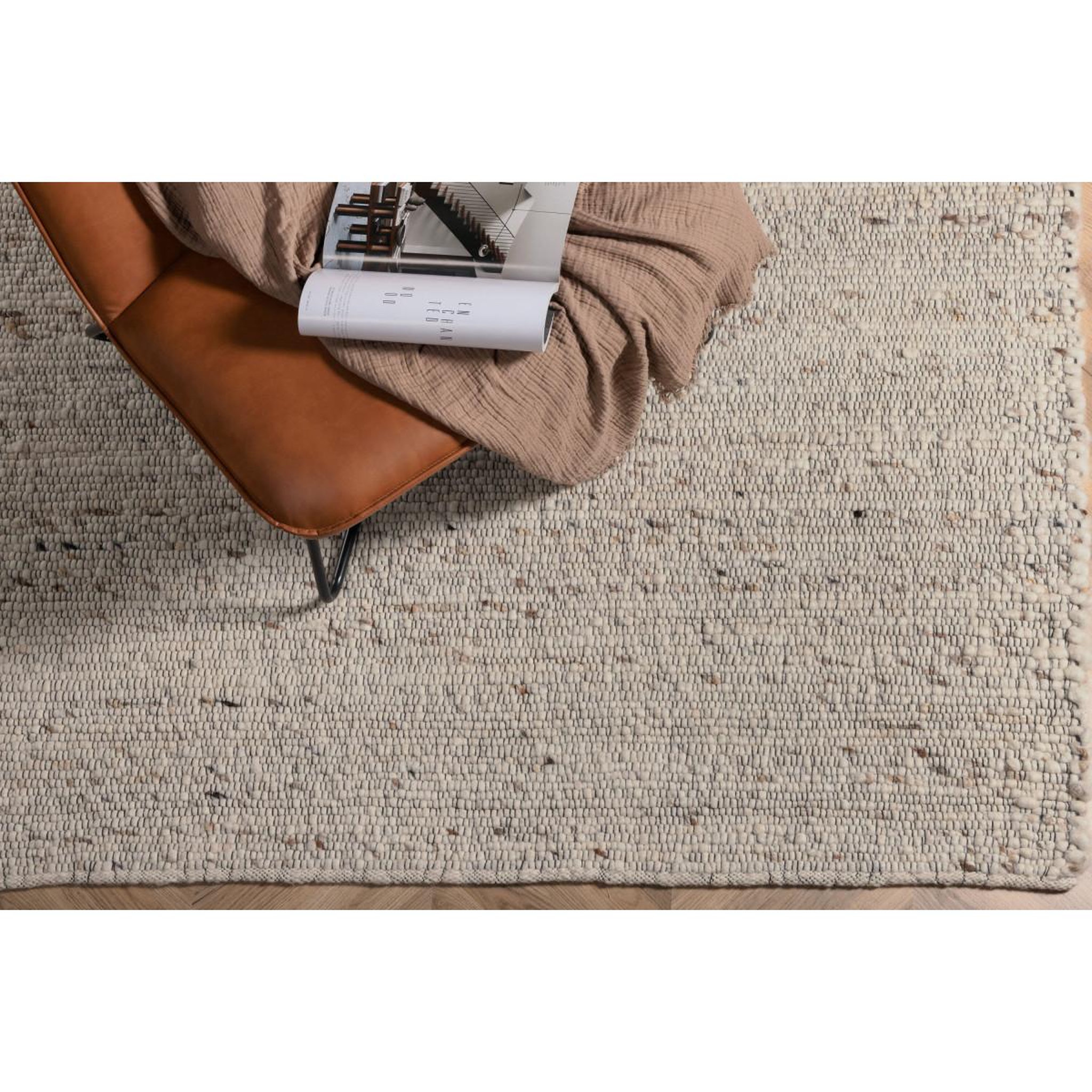 Voir la diapositive 4 : Paris Prix Tapis déco en laine  loump  160x230cm blanc & beige