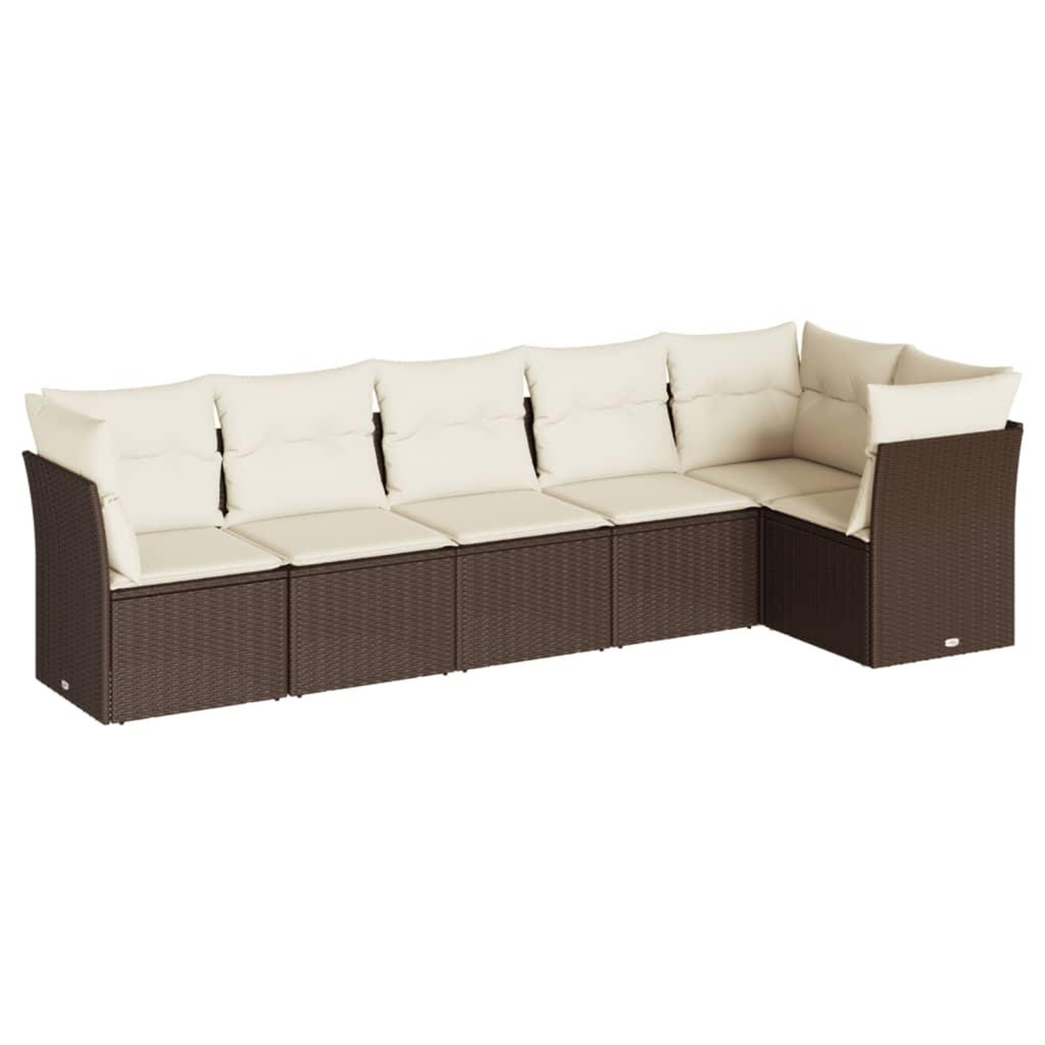 Voir la diapositive 2 : VIDAXL Salon de jardin avec coussins 6 pcs marron resine tressee