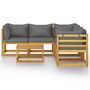 Voir la diapositive 3 : VIDAXL Salon de jardin 6 pcs avec coussin Bois d'acacia solide
