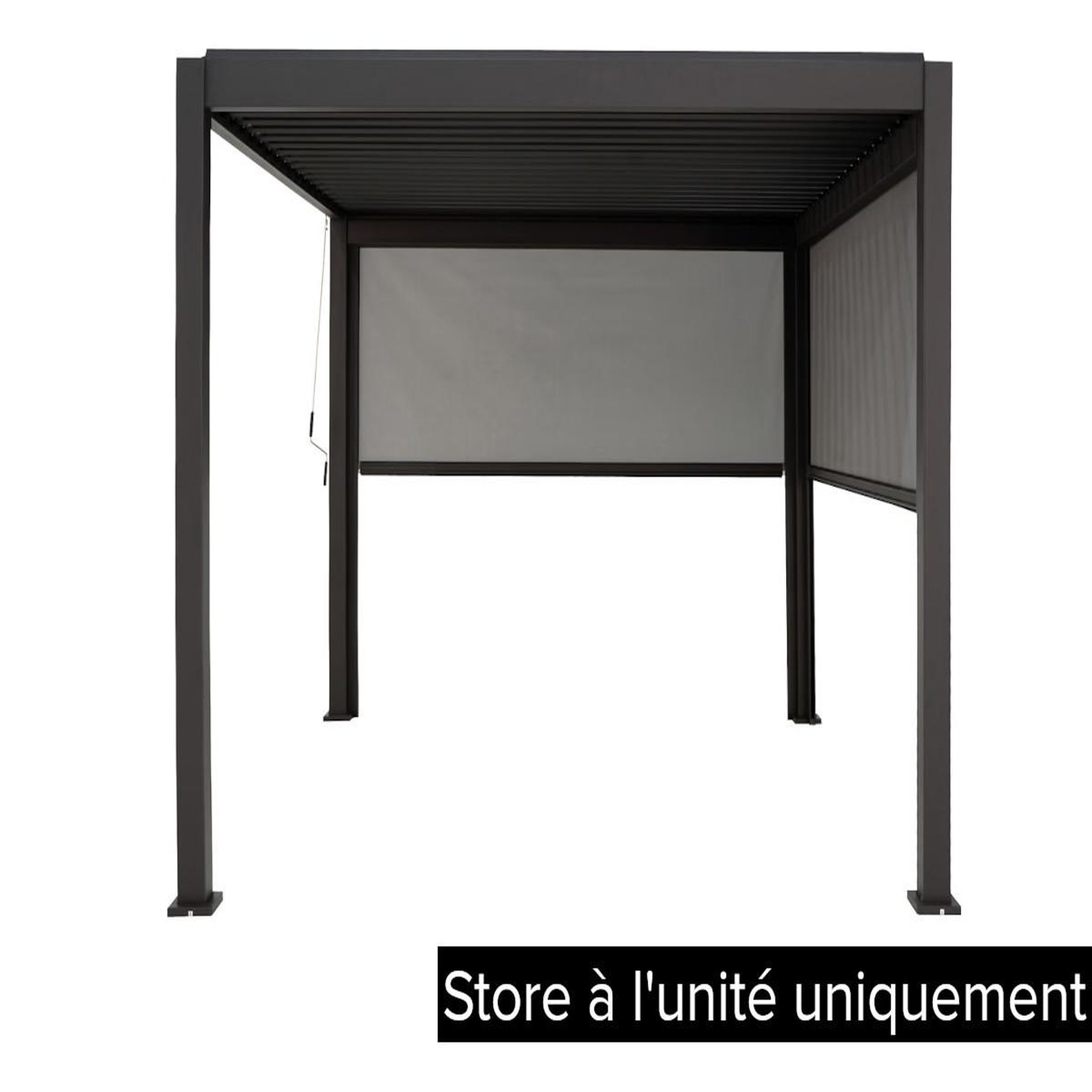 Voir la diapositive 5 : HESPERIDE Store pour pergola côté 4 m graphite - hespéride