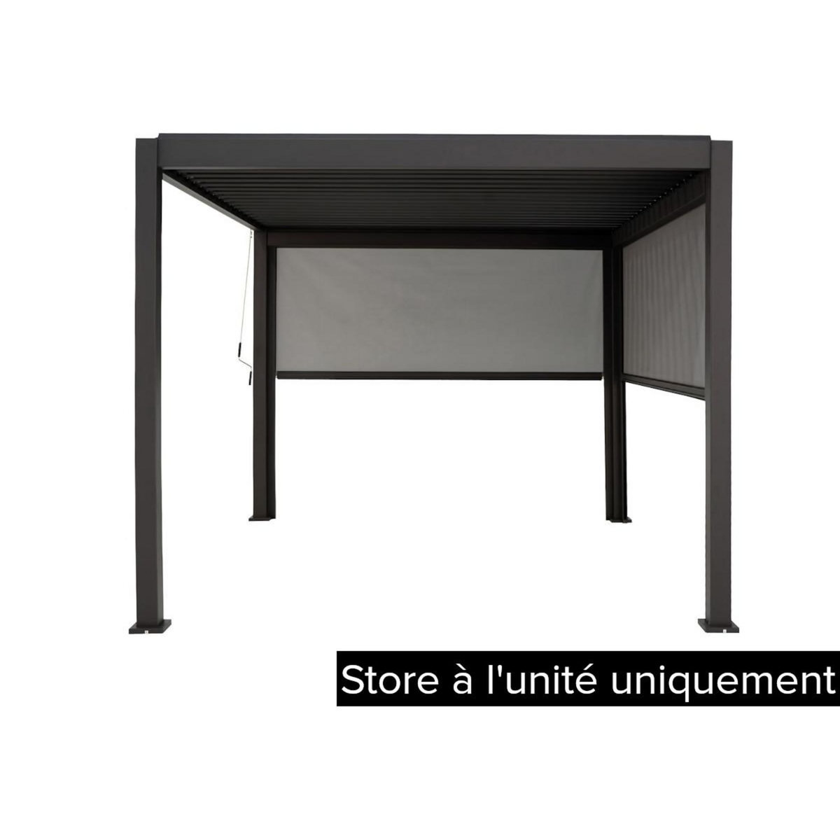 HESPERIDE Store 4 m pour pergola Evora 4 x 3 m texaline graphite - Hespéride