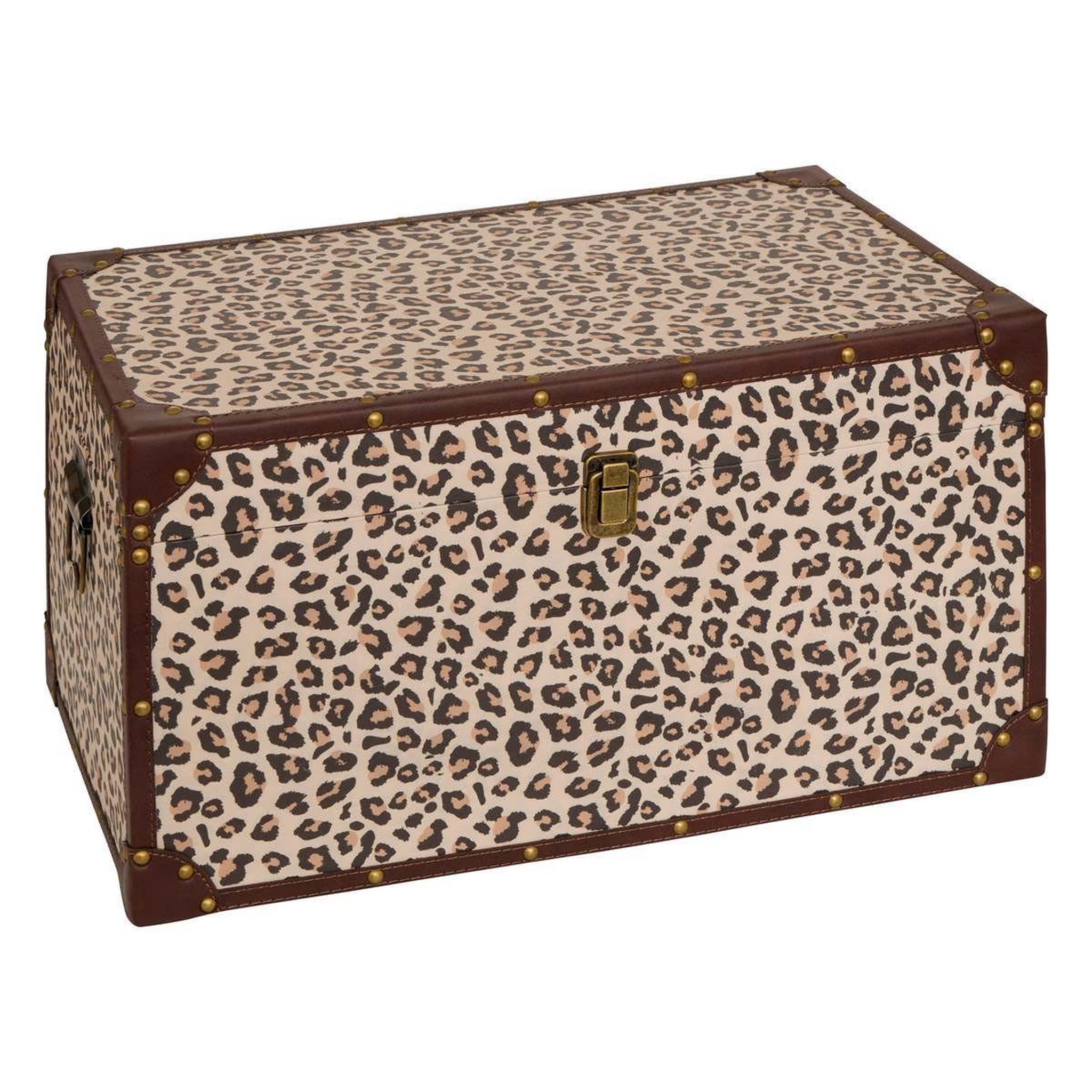 Voir la diapositive 2 : ATMOSPHERA Lot de 4 malles de rangement léopard  telna  56cm marron