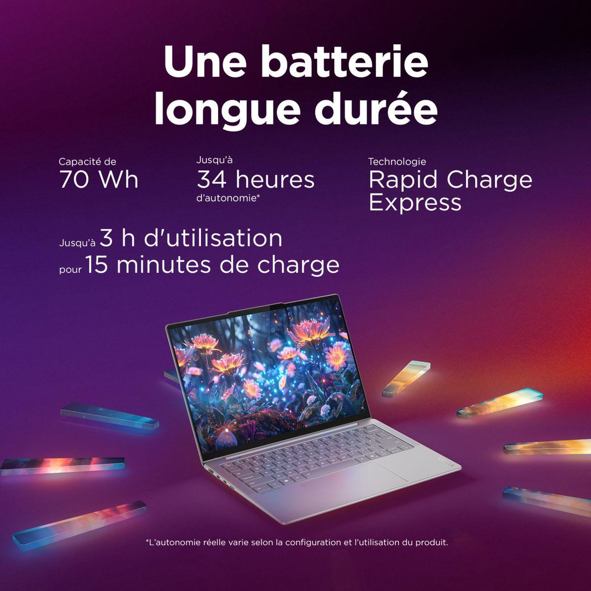Voir la diapositive 3 : Lenovo Ordinateur portable Yoga Slim 7 14ILL10 U7 Copilot+PC
