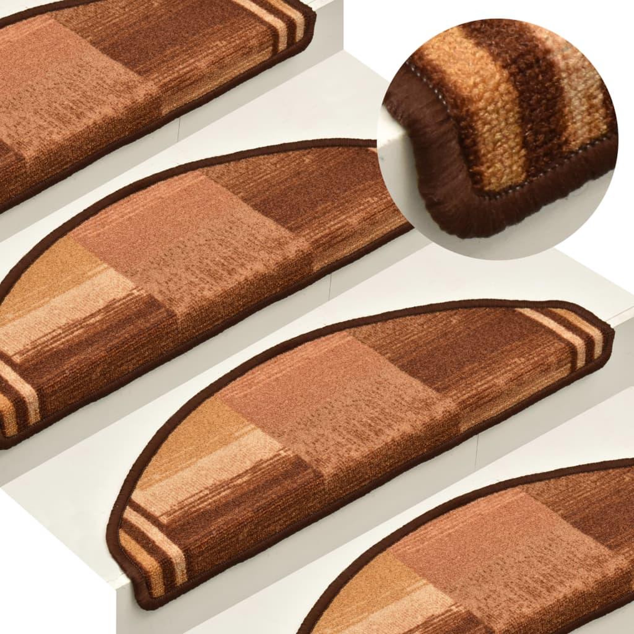 VIDAXL Tapis d'escalier autoadhesifs 5 pcs 65x21x4 cm Marron