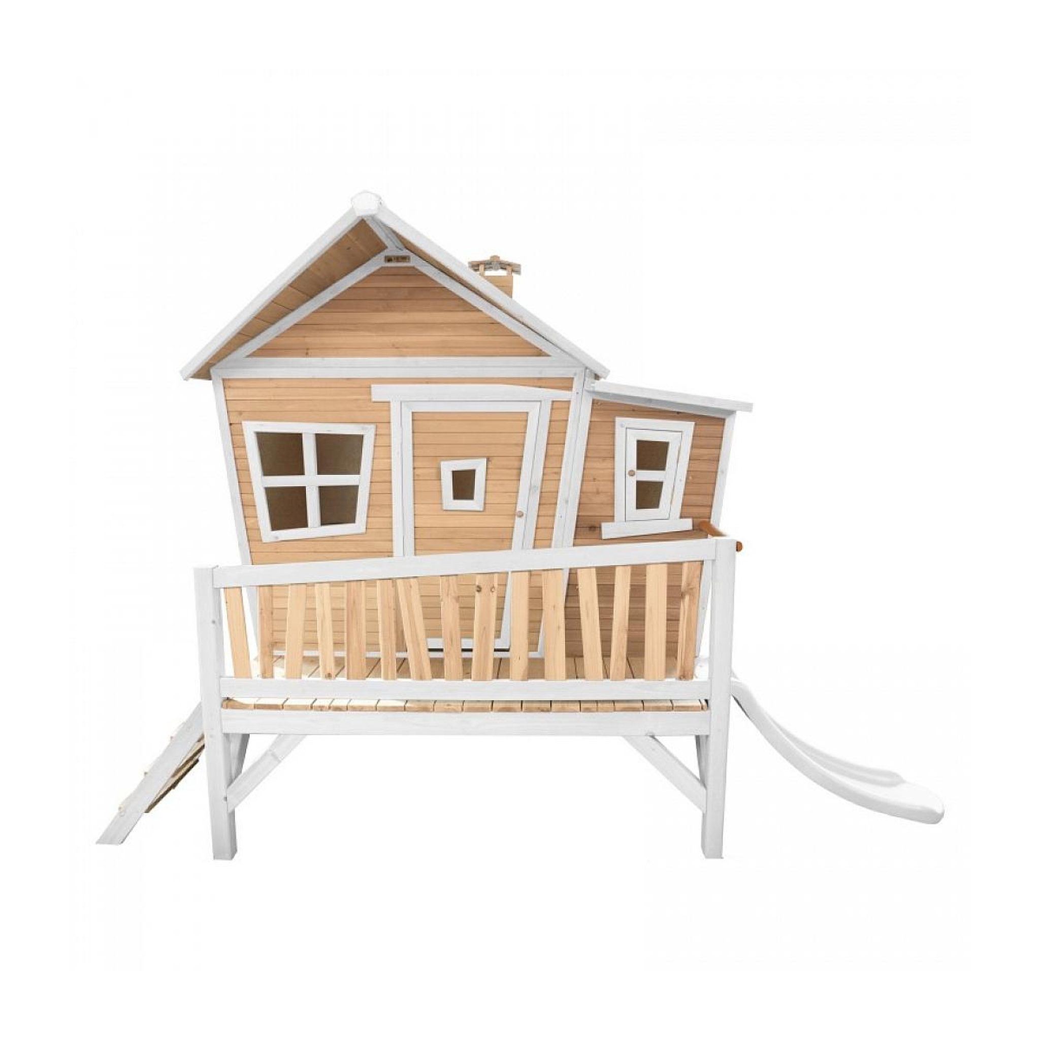 Axi House AXI Maisonnette EMMA Brun Blanc avec toboggan Blanc