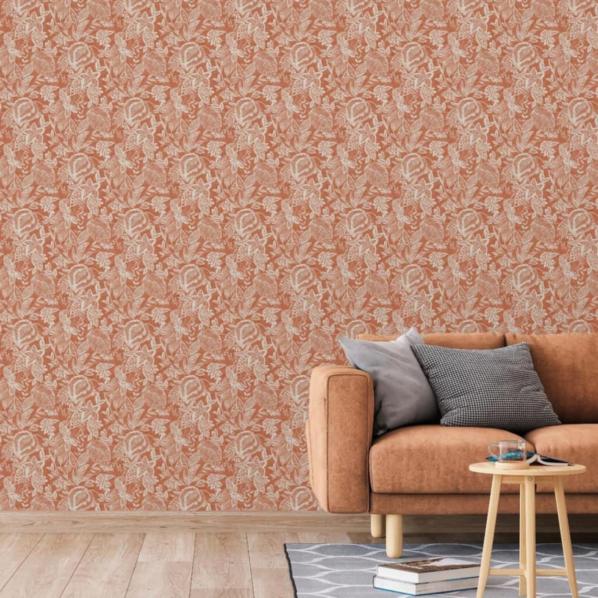 DUTCH WALLCOVERINGS DUTCH WALLCOVERINGS Papier peint Mae Orange et beige