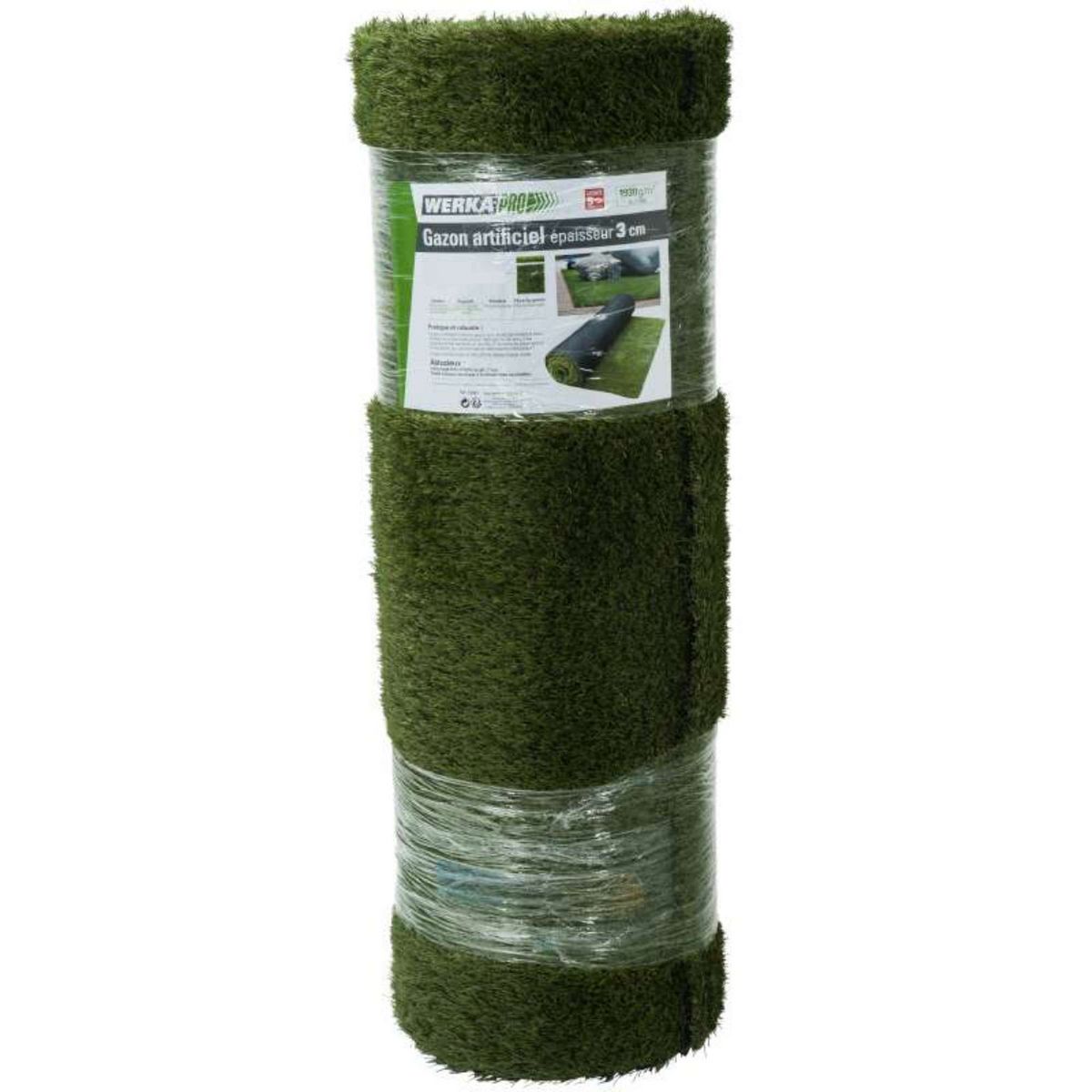  Gazon artificiel 3cm d'épaisseur Werkapro 1 x 4m soit 4m2