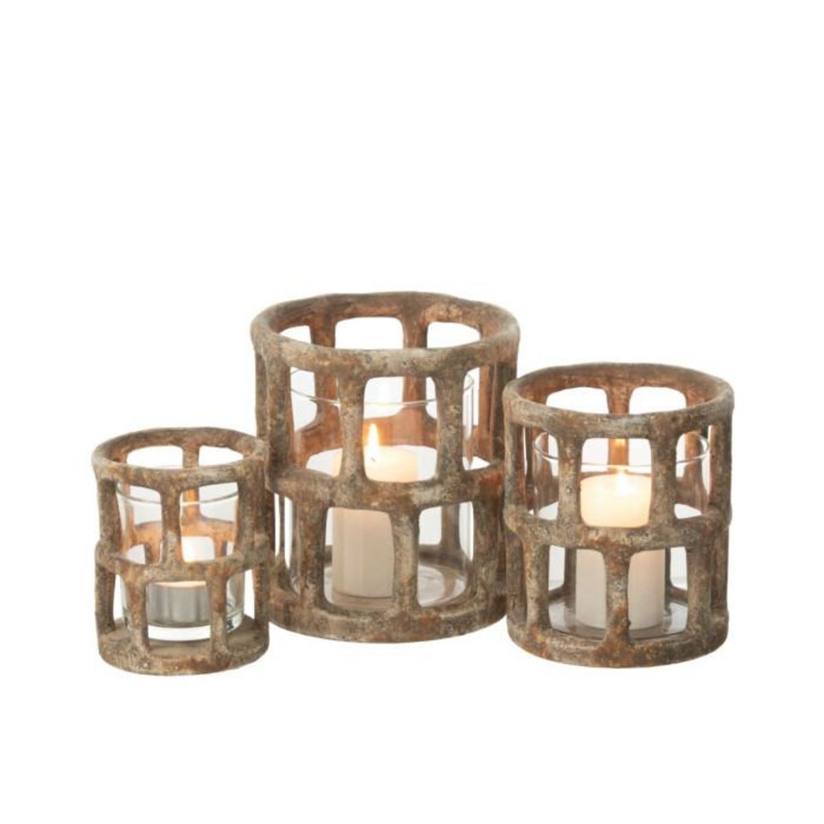 Paris Prix Photophore Antique en Résine  Creta  16cm Multicolore