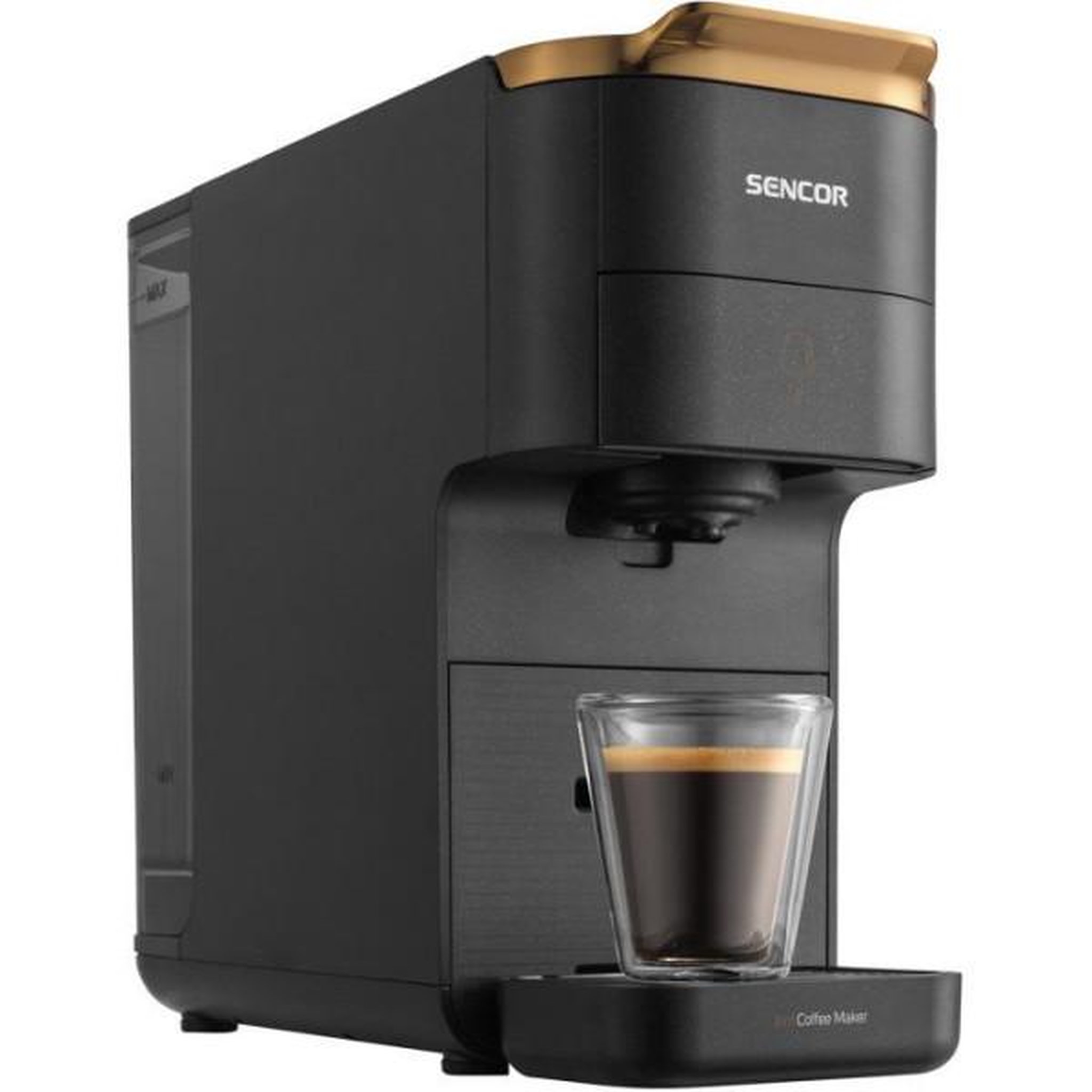 Voir la diapositive 4 : MARKET24 Machine a Cafe  a expresso a capsules SENCOR SCC 1000BK - Nespresso Dolce Gusto et café moulu - Préchauffage 45 s - Noir